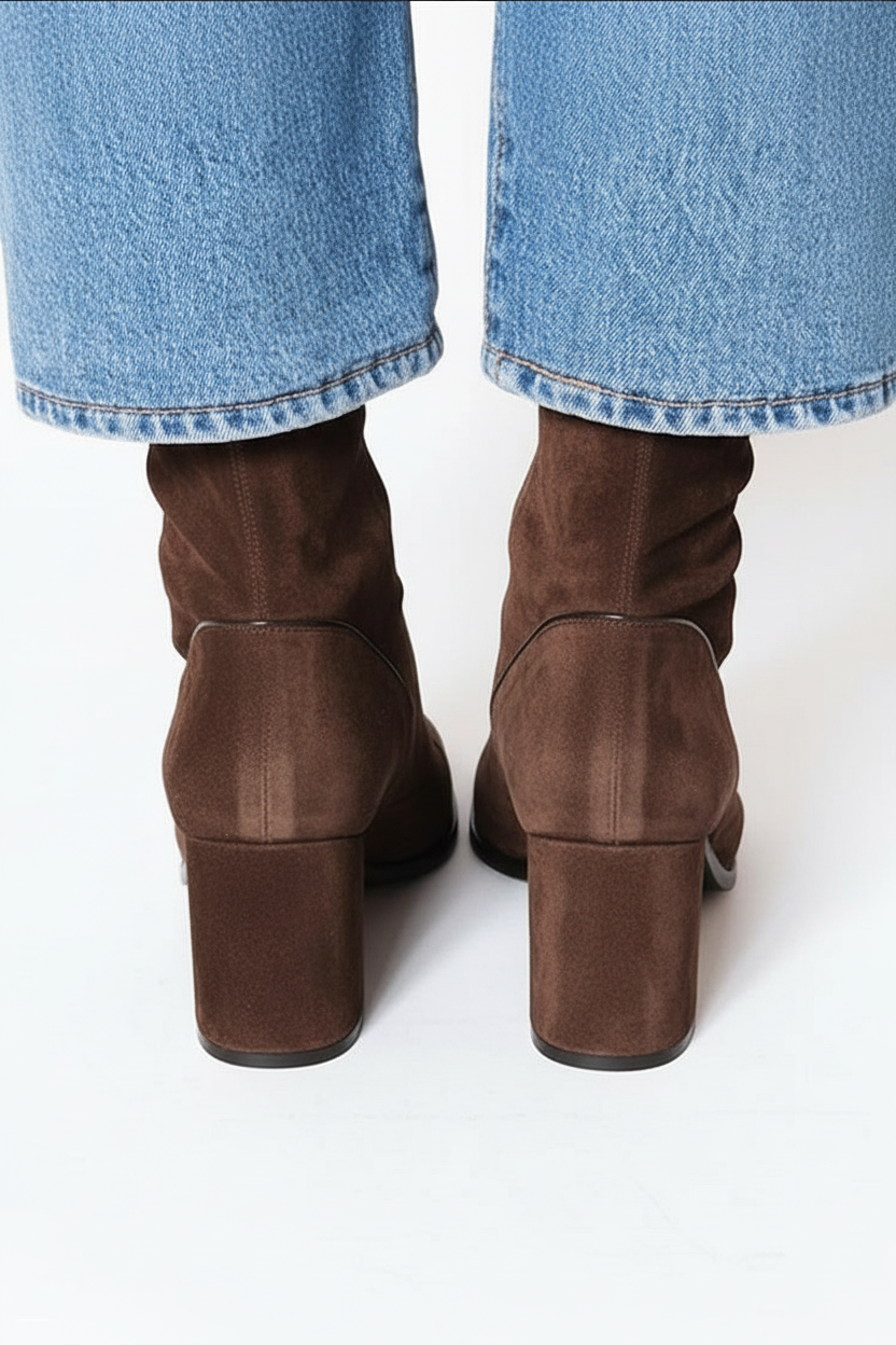 Square-Toe Heeled Boots