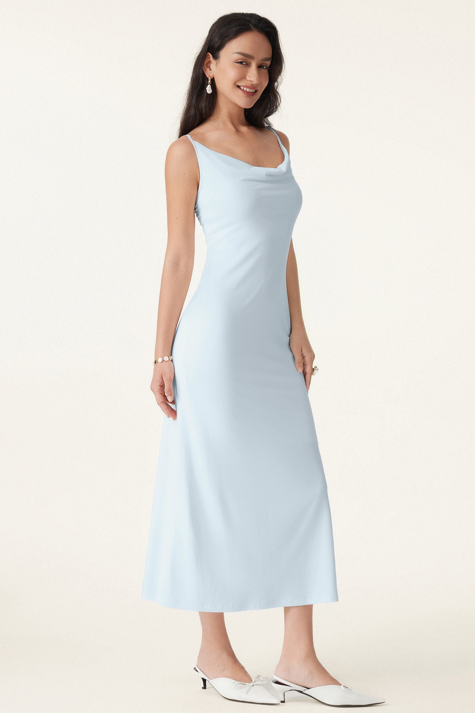 Vacay Cowl Neck Midi Brami Dress