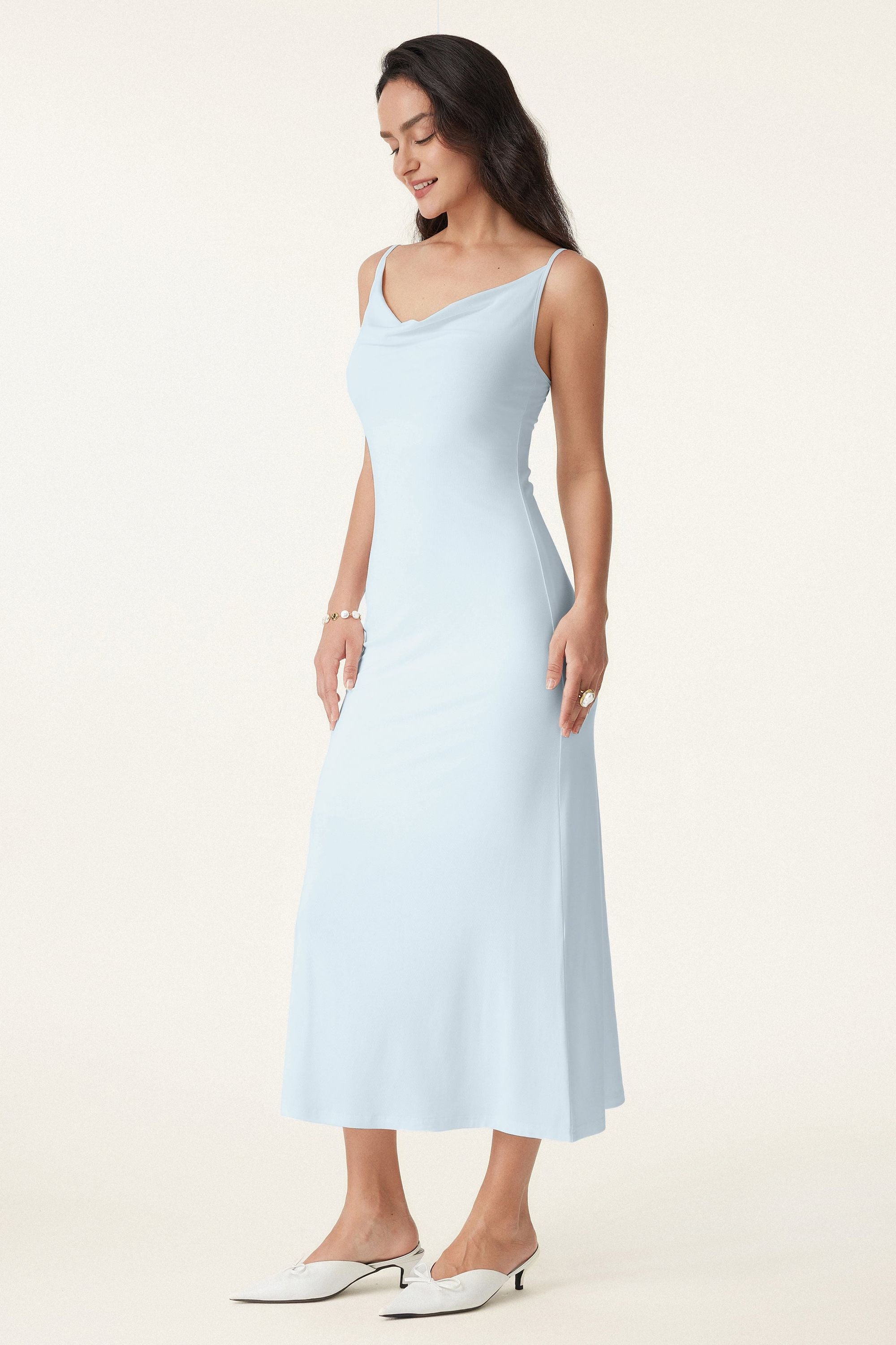 Vacay Cowl Neck Midi Brami Dress