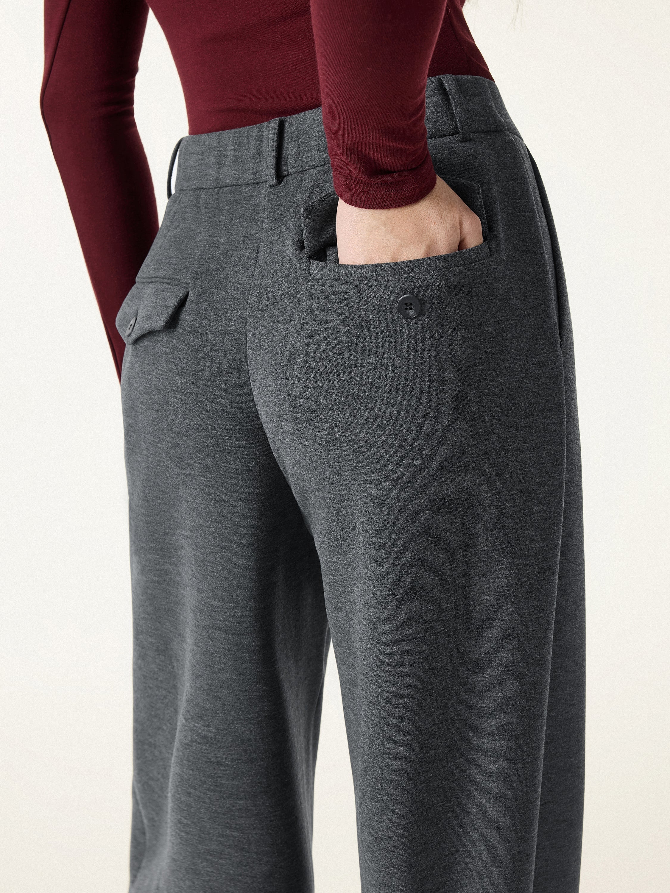 Jero™ | Cozy Warm High Rise Tapered Utility Pants with Pockets