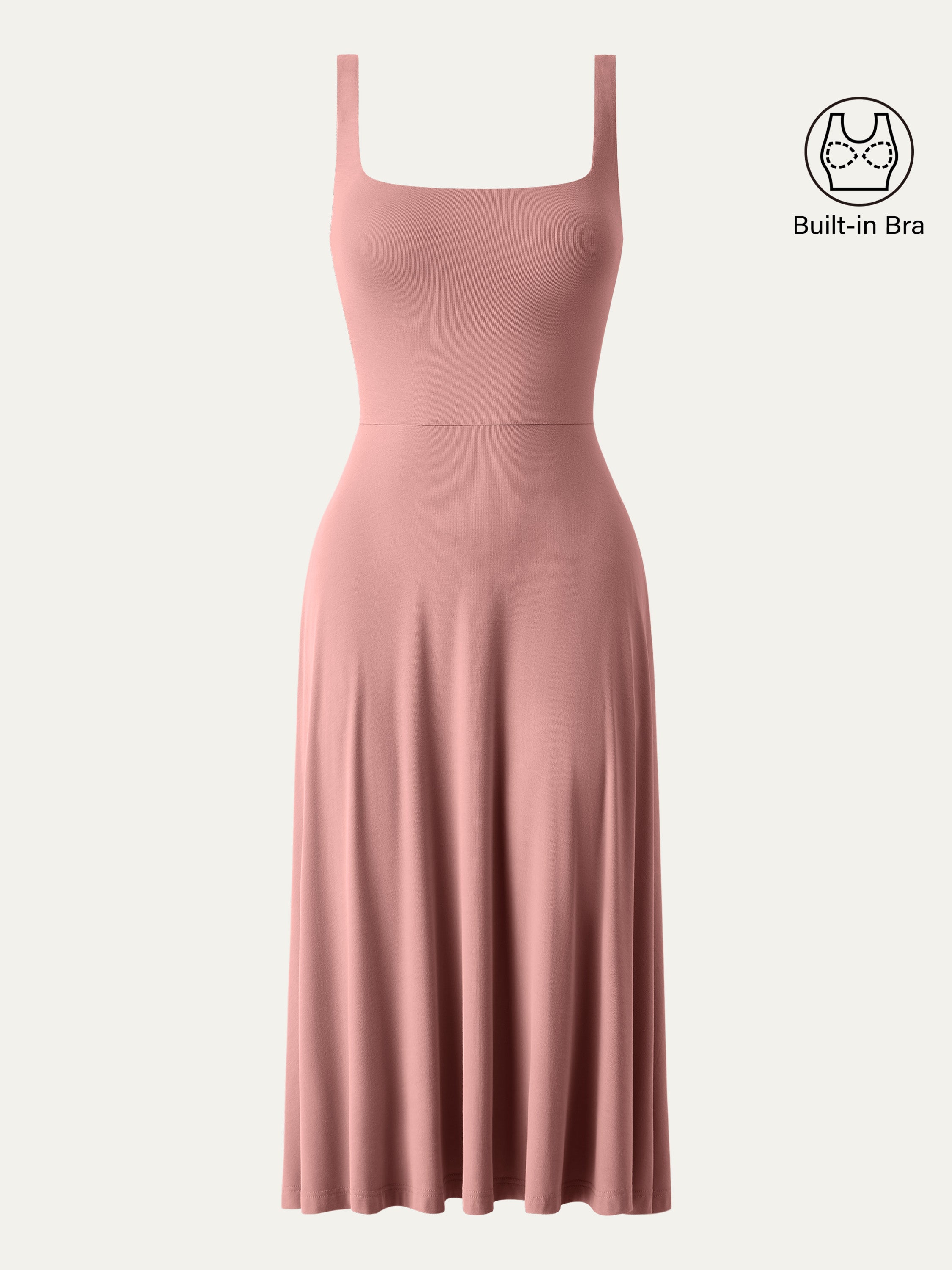 Jero™ | Square Neck Flowy New Airy Brami Midi Dress