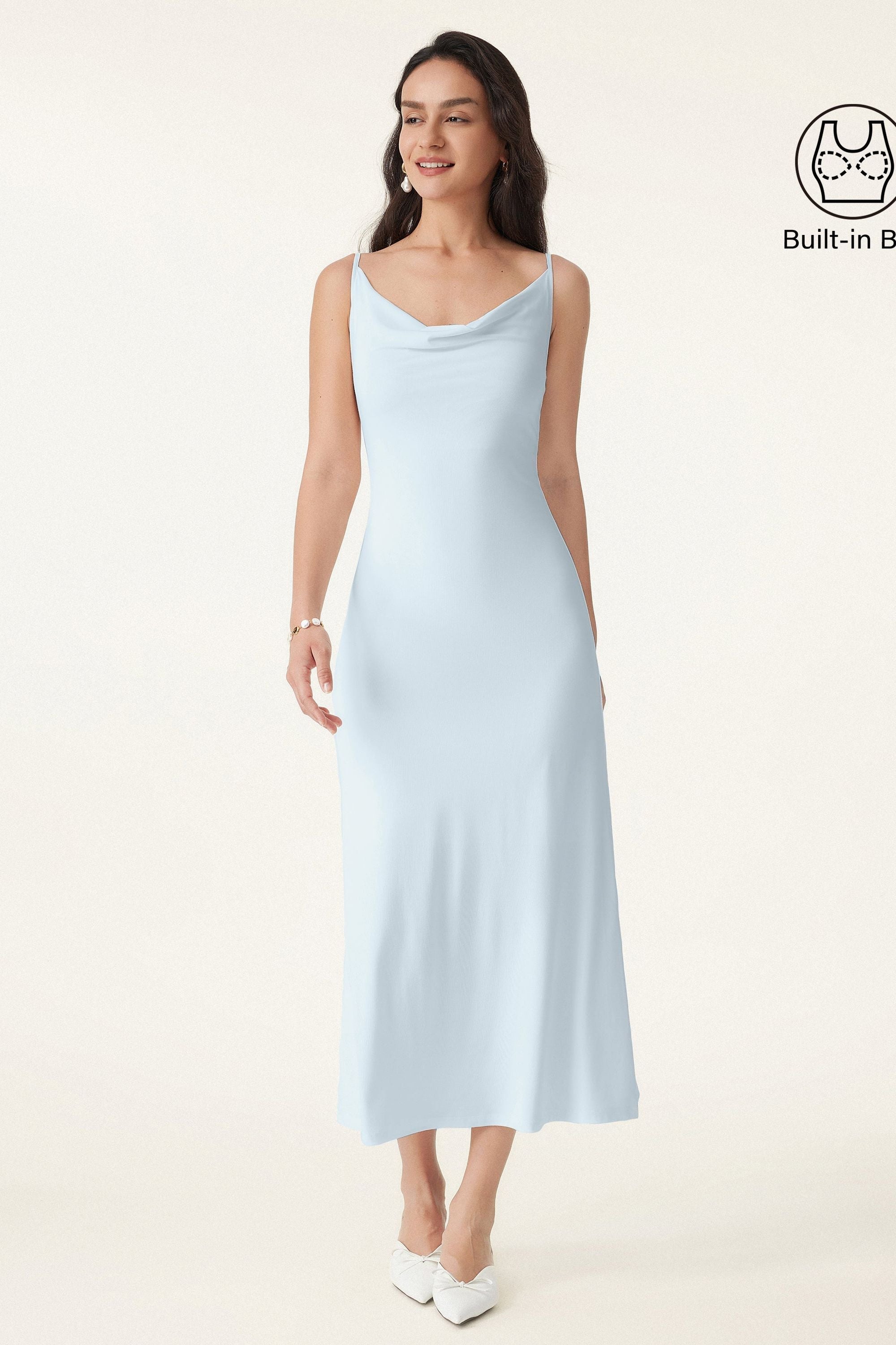 Vacay Cowl Neck Midi Brami Dress