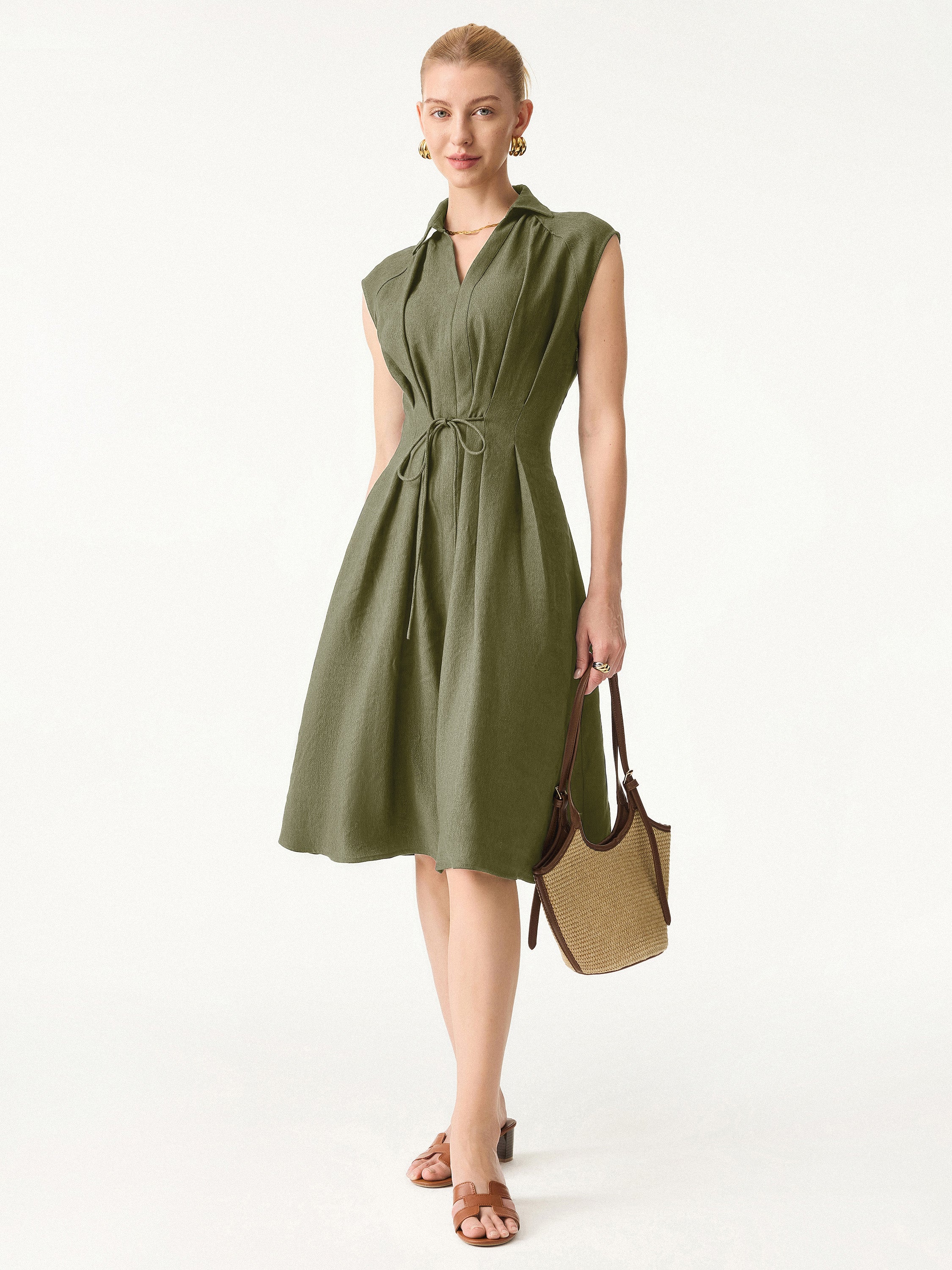 Jero™ | V-neck Dress with Drawstring