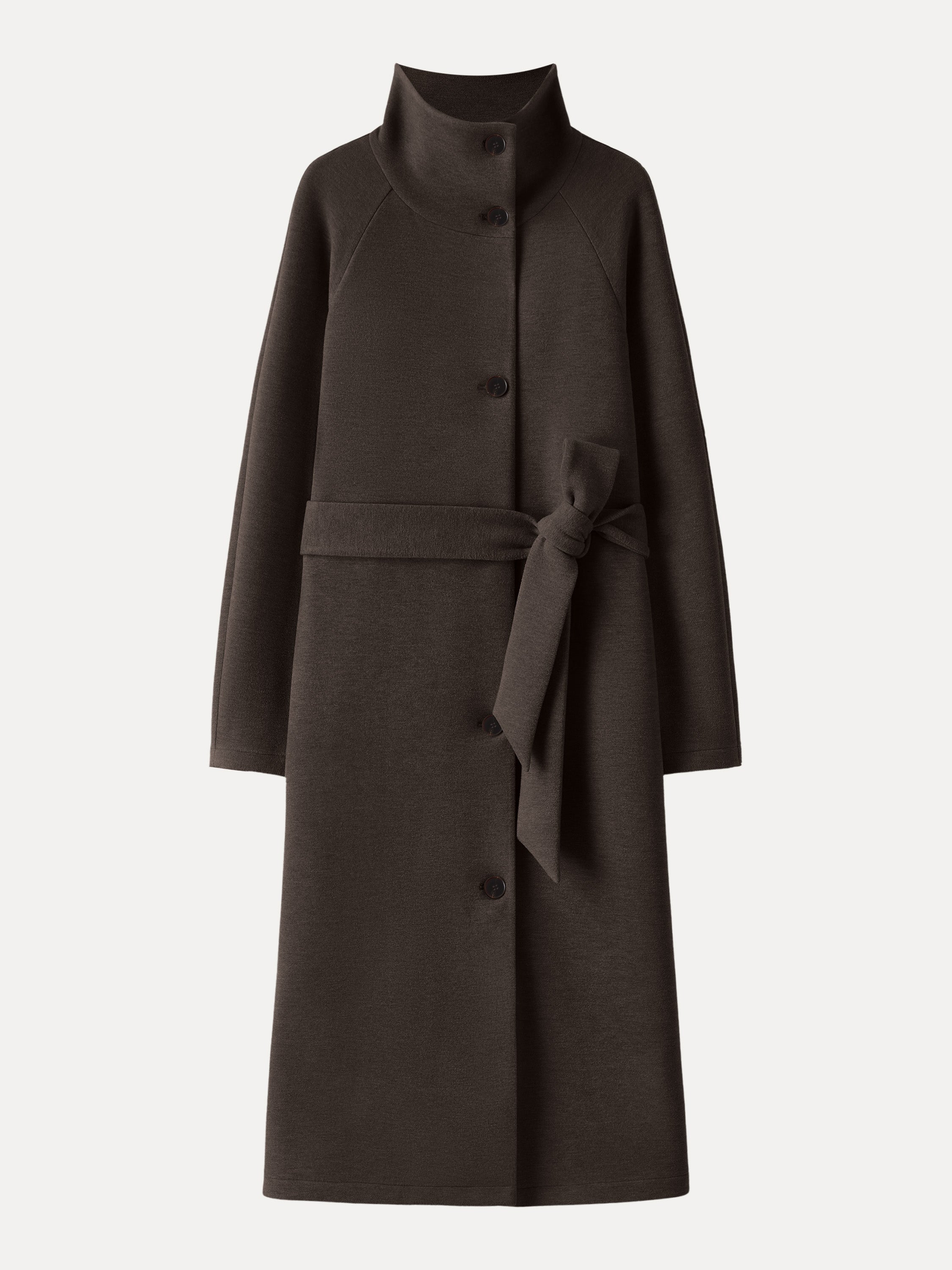 Jero™ | Belted Tunnel Neck Button Front Coat