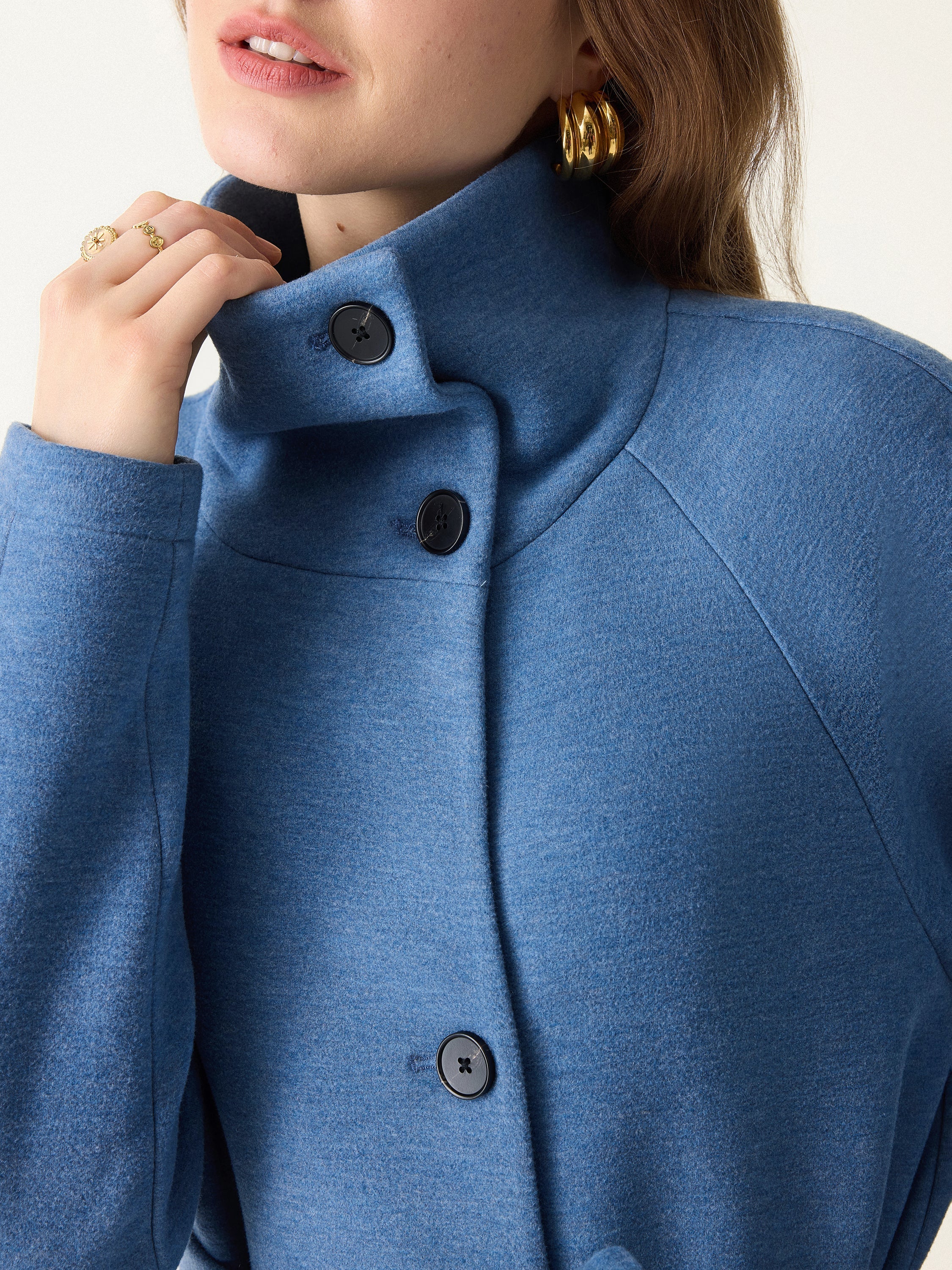 Jero™ | Belted Tunnel Neck Button Front Coat