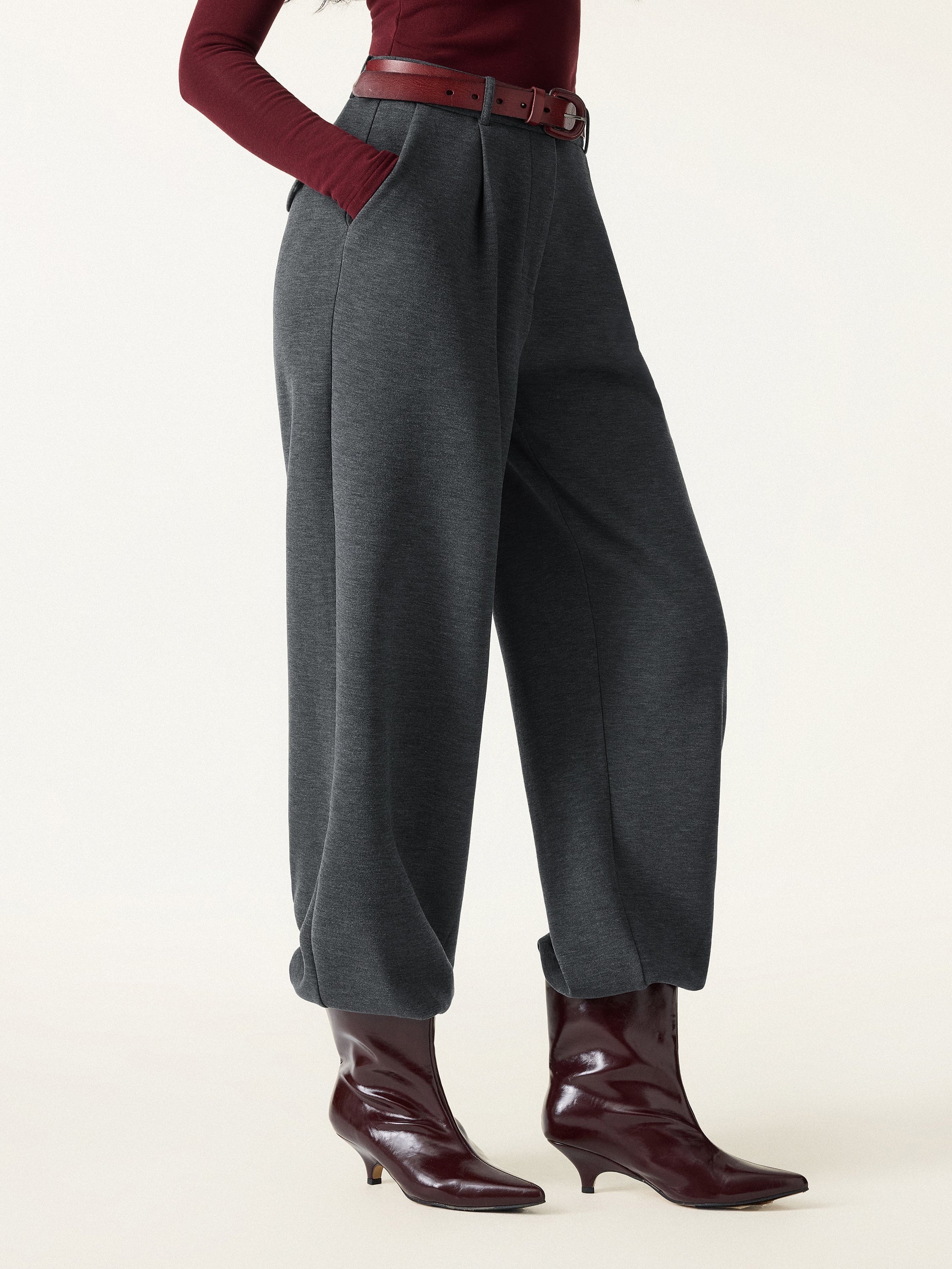 Jero™ | Cozy Warm High Rise Tapered Utility Pants with Pockets