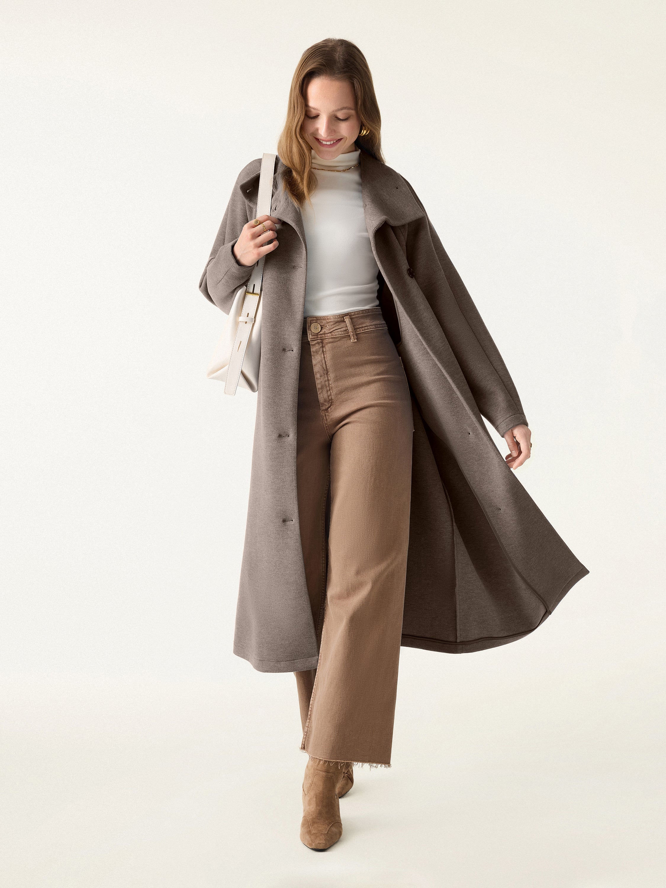 Jero™ | Belted Tunnel Neck Button Front Coat