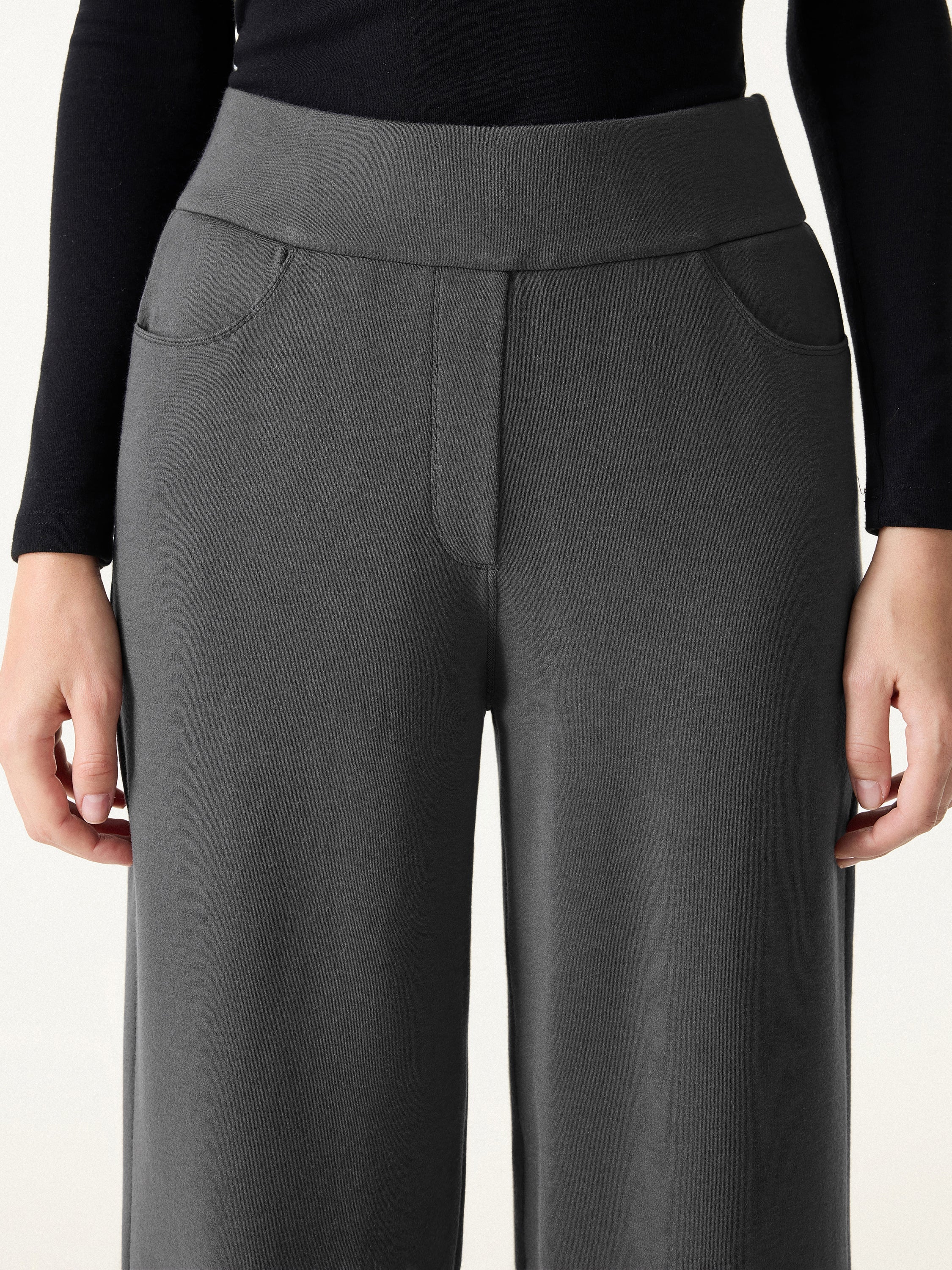 Jero™ | Waistband Wide Leg Pull-on Pants with Pockets