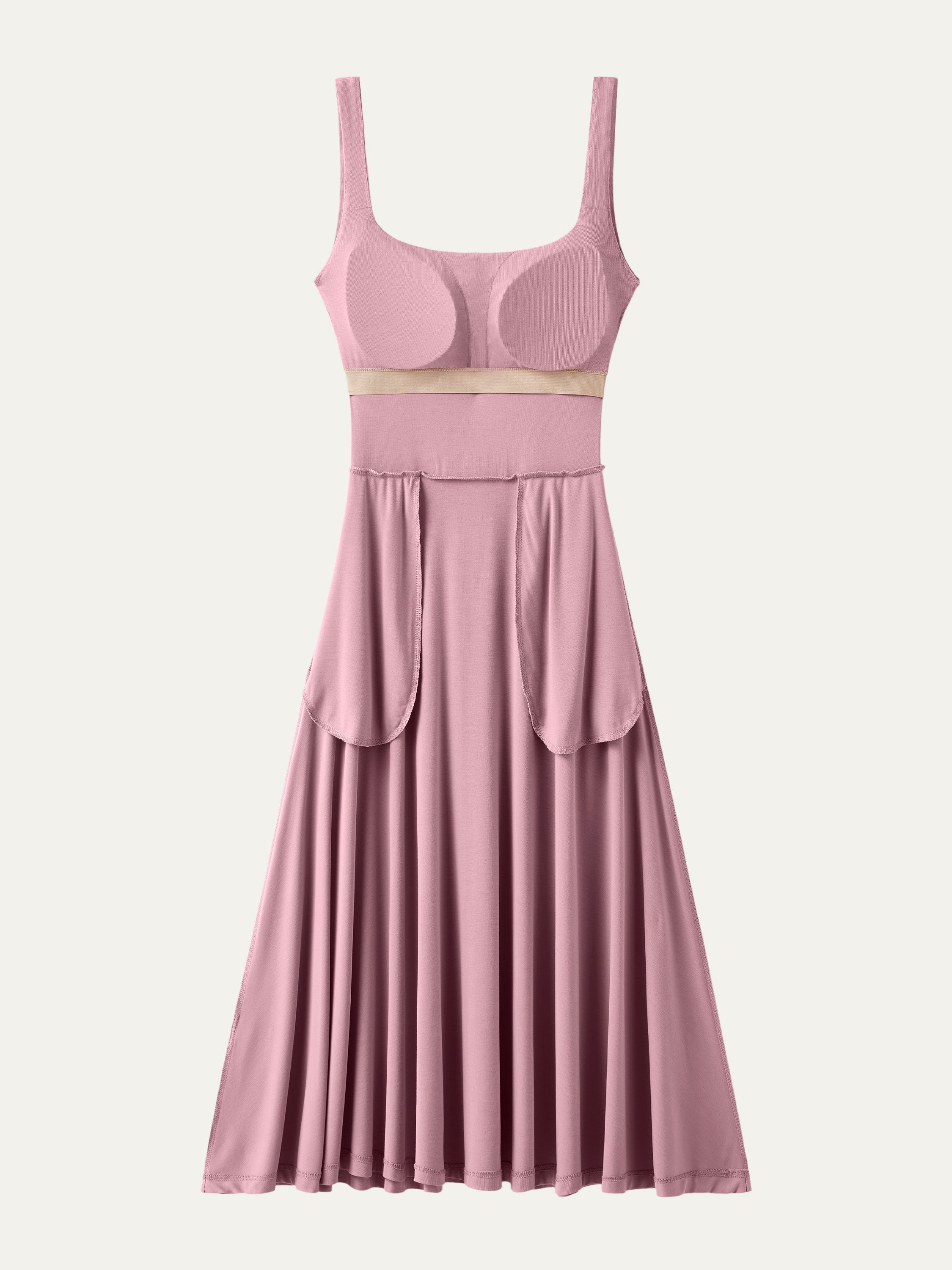 Jero™ | Square Neck Flowy New Airy Brami Midi Dress