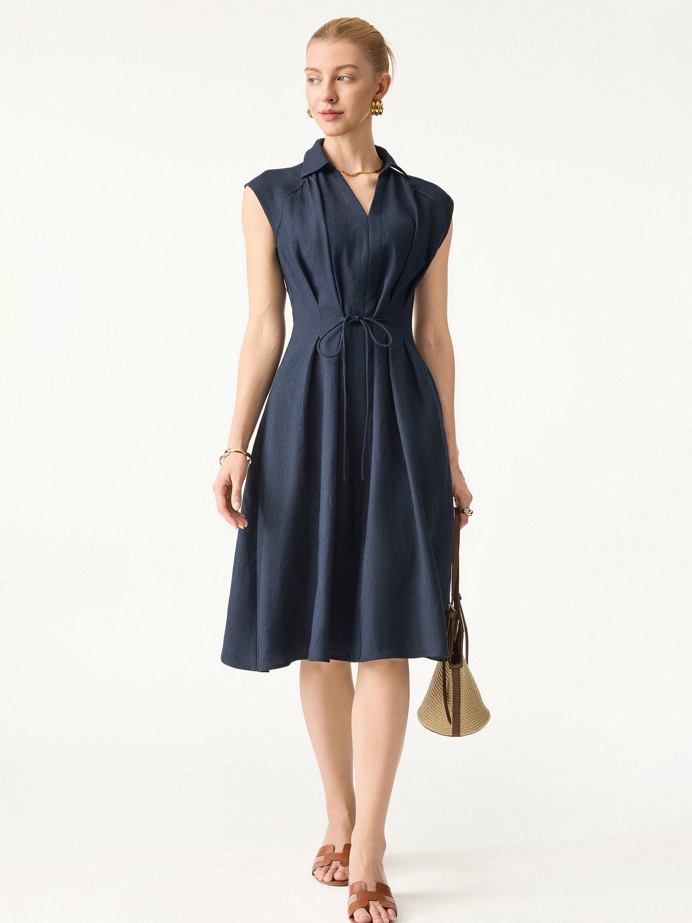 Jero™ | V-neck Dress with Drawstring