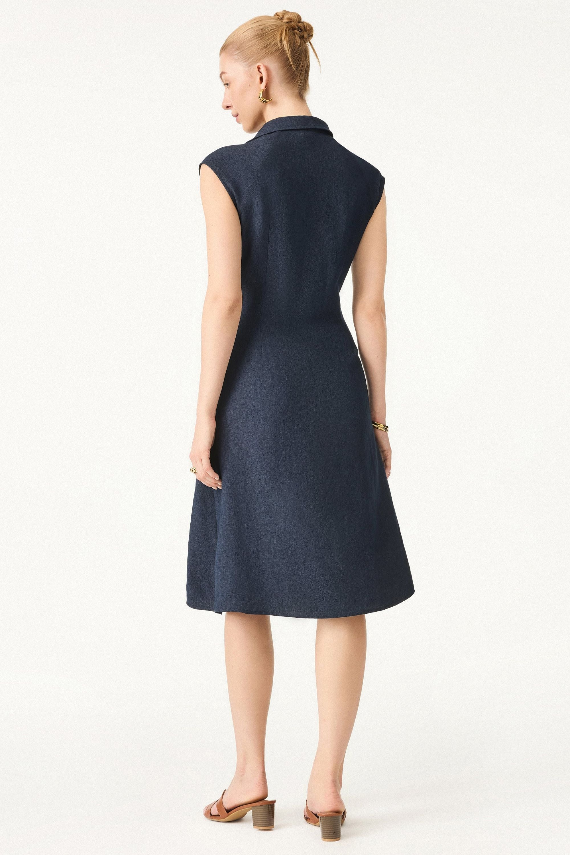 V-neck Dress with Drawstring