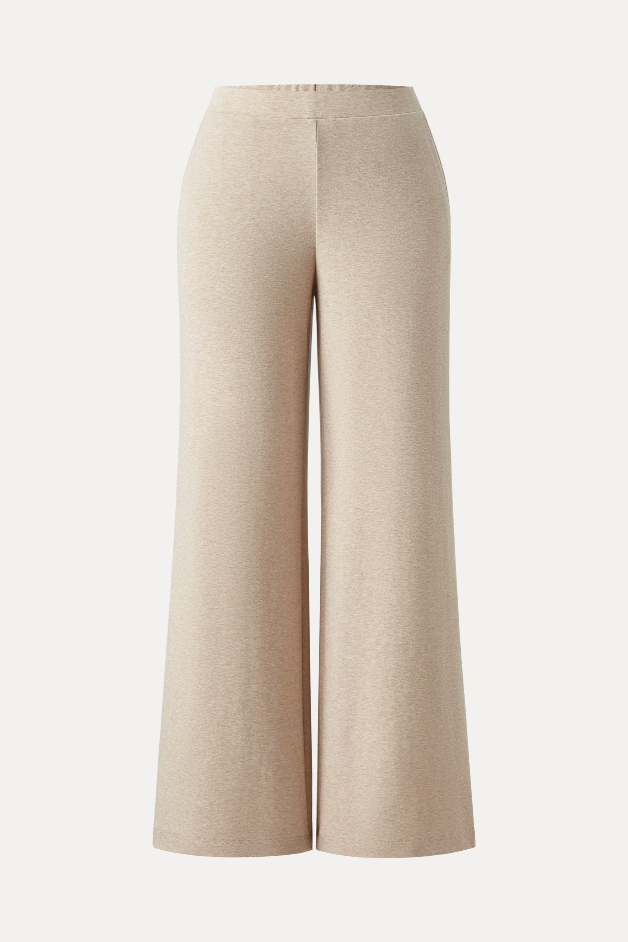 Wool Wide Leg Pull-on Pants with Pockets