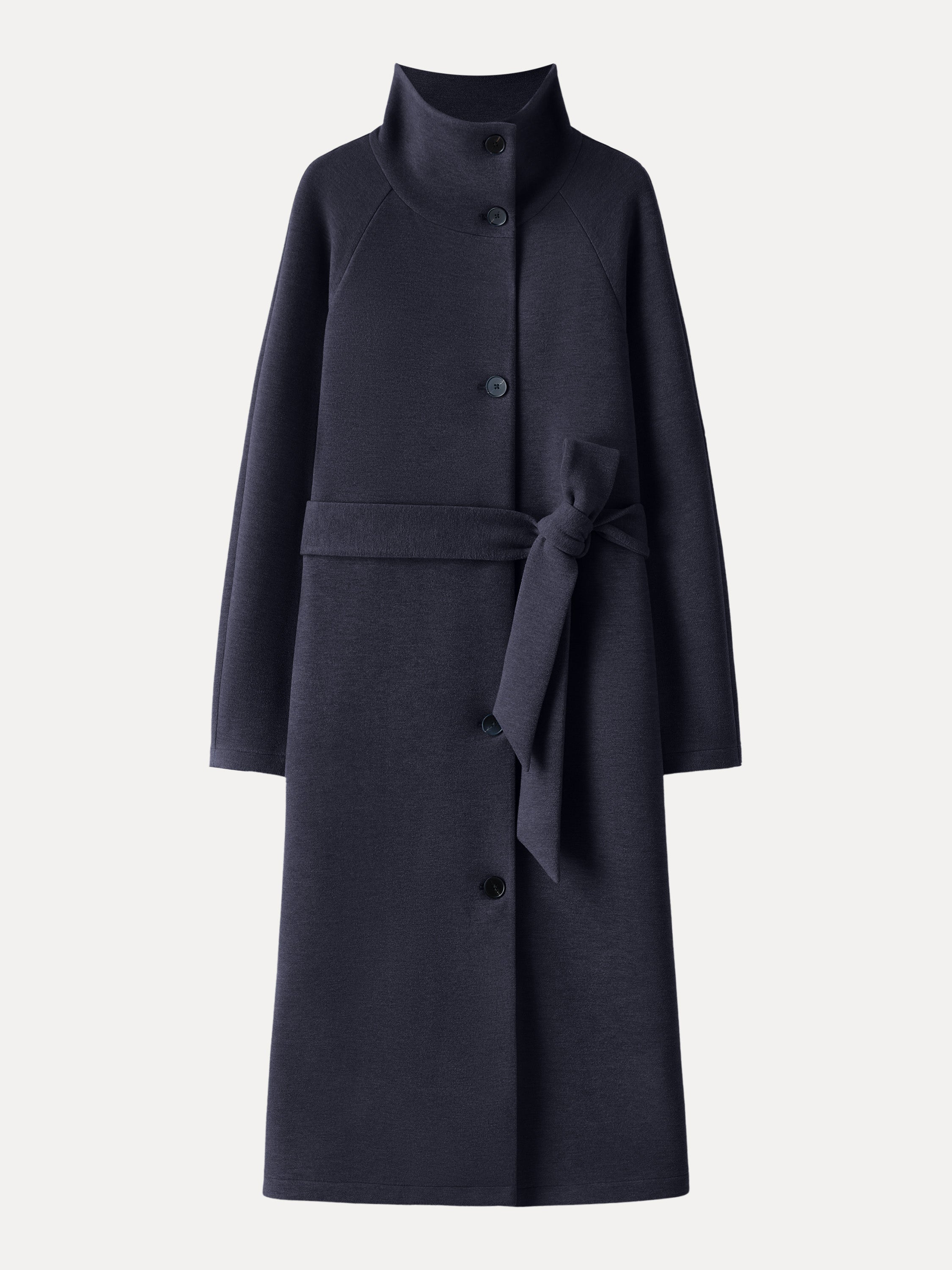 Jero™ | Belted Tunnel Neck Button Front Coat