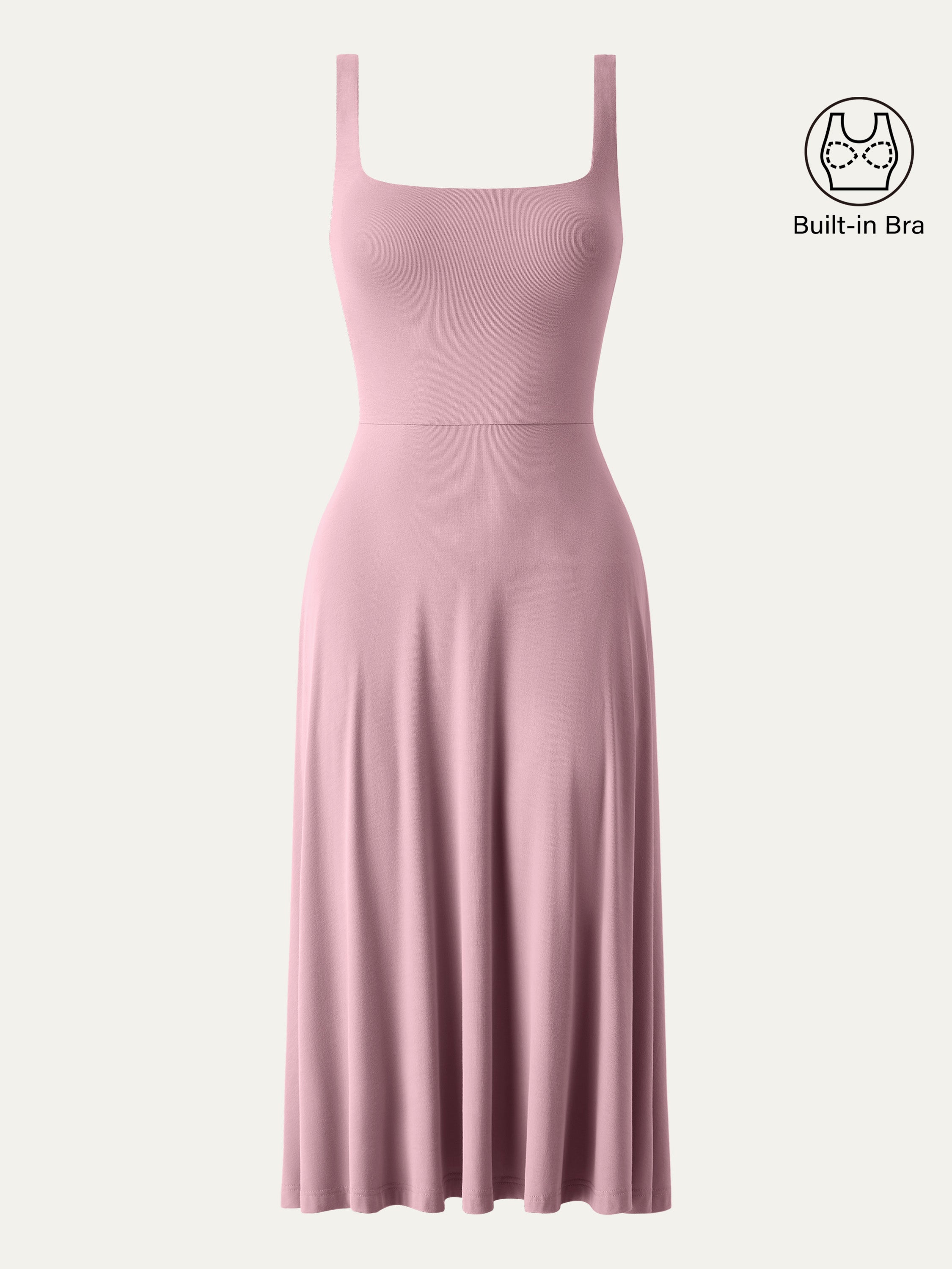 Jero™ | Square Neck Flowy New Airy Brami Midi Dress