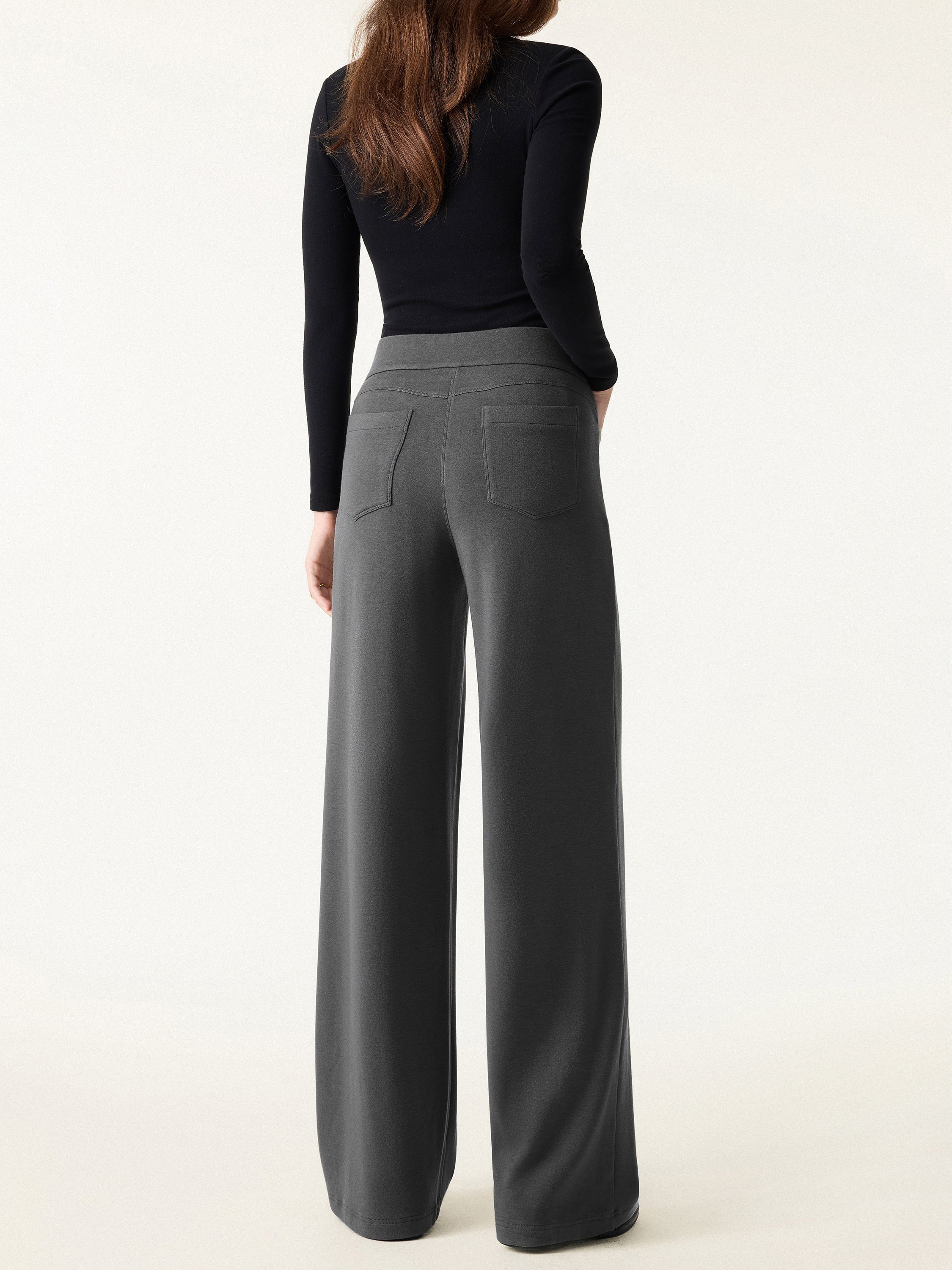 Jero™ | Waistband Wide Leg Pull-on Pants with Pockets
