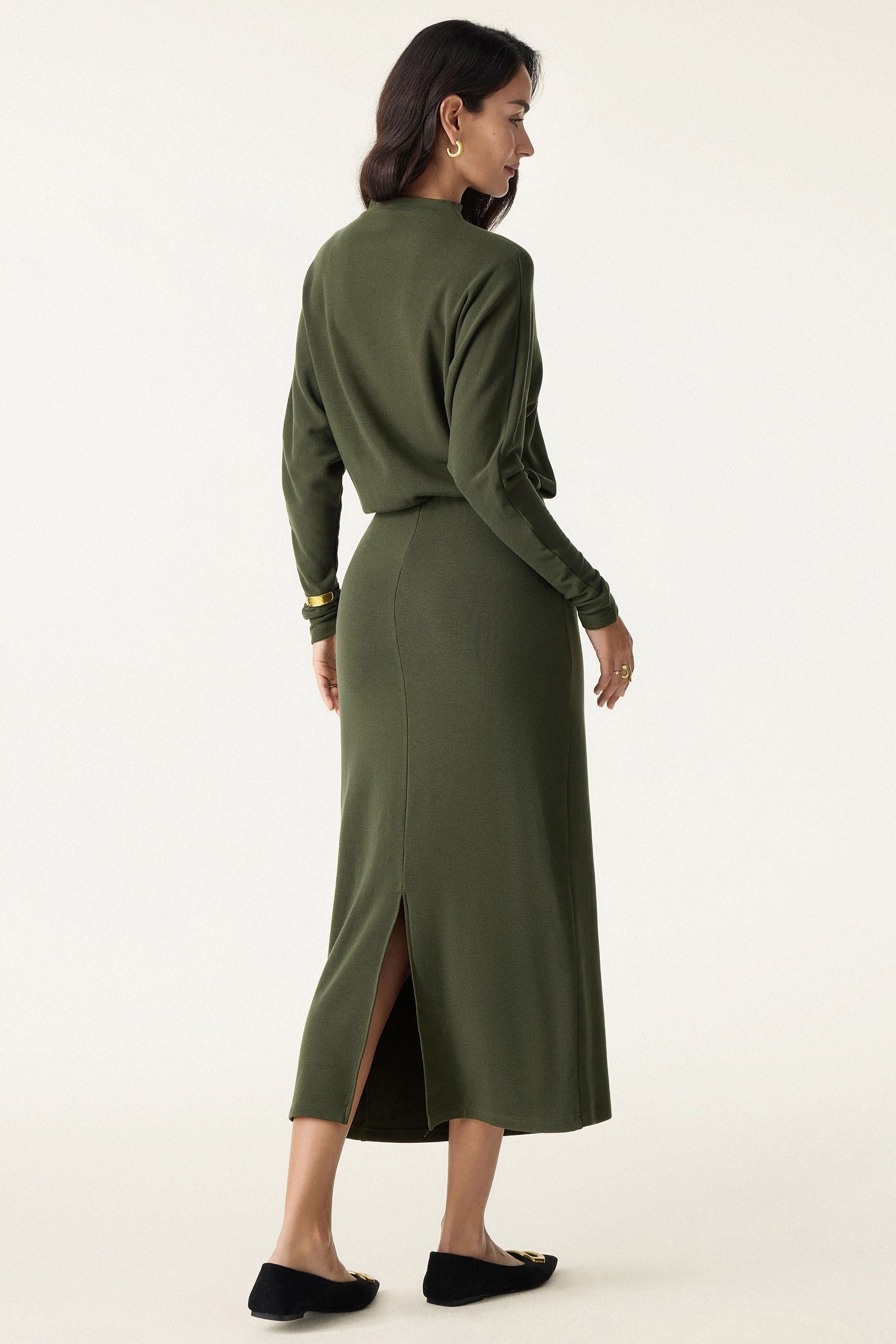 Sleeve Cinched Waist Dress
