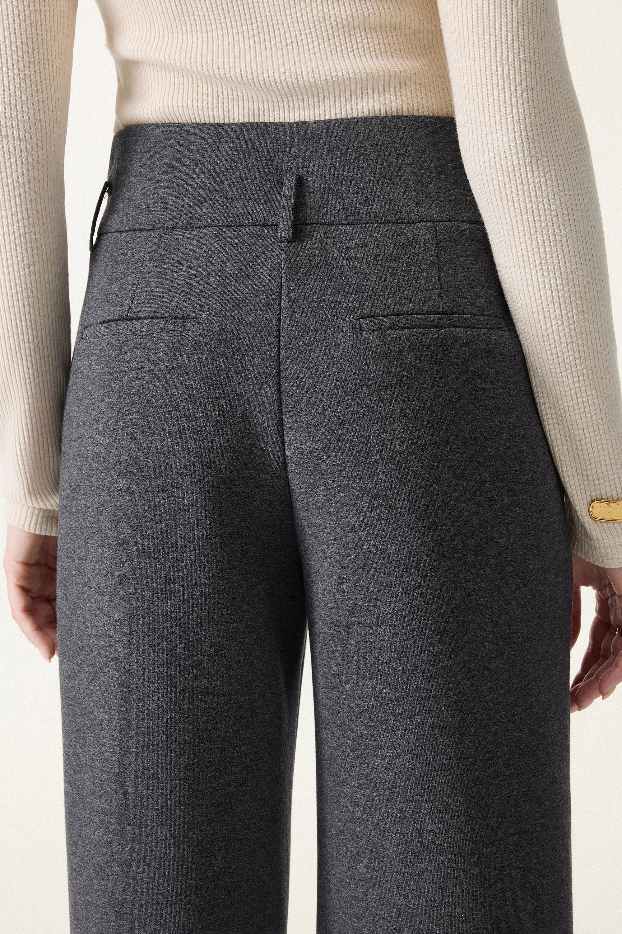Cozy Warm High Rise Wide Leg Trousers with Pockets