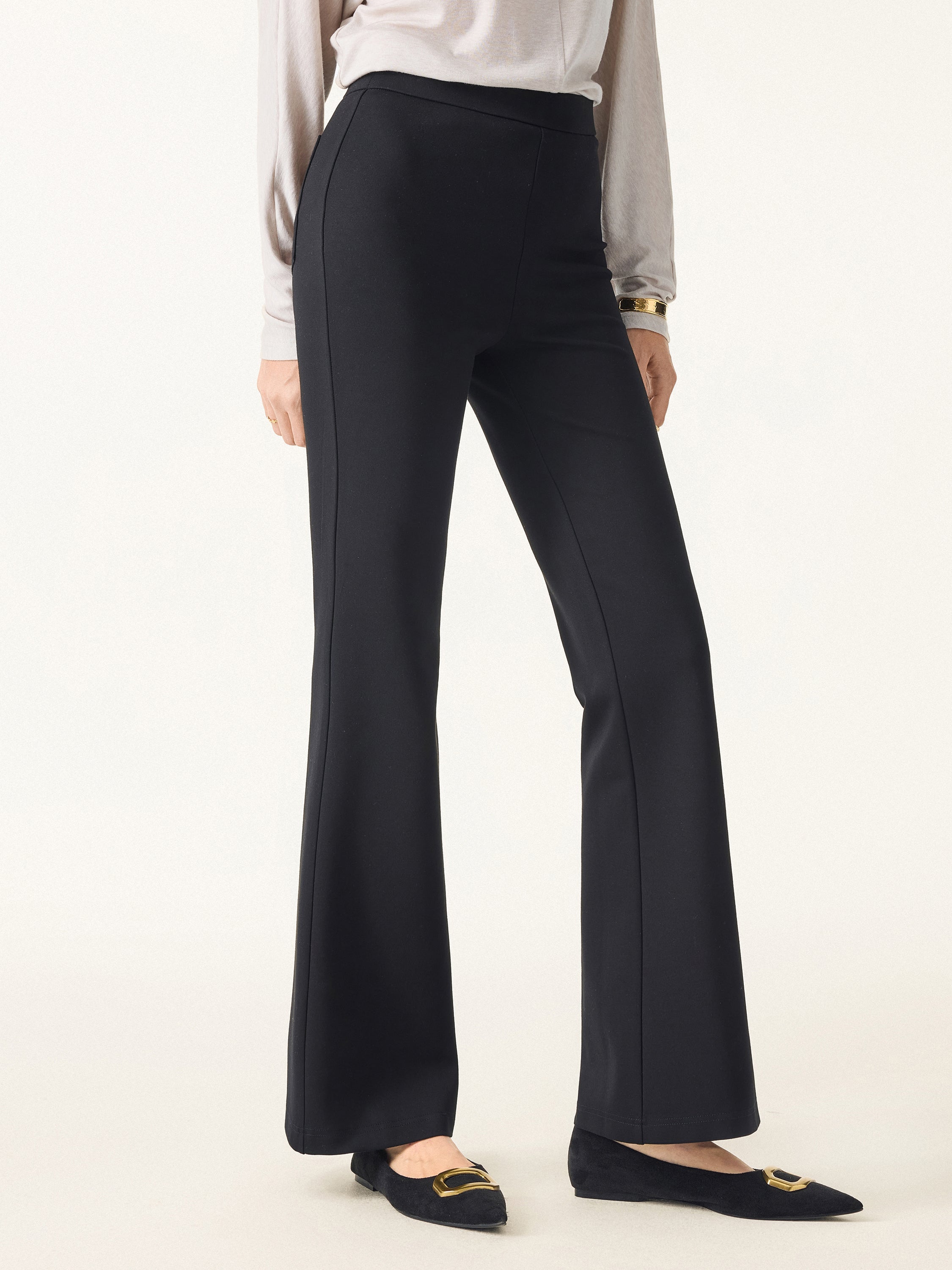 Jero™ | Slimming Ponte High Rise Pull-on Flared Pants