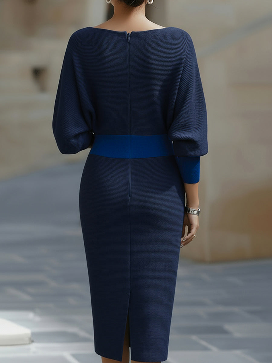 Jero™ | White Draped Batwing Midi Dress