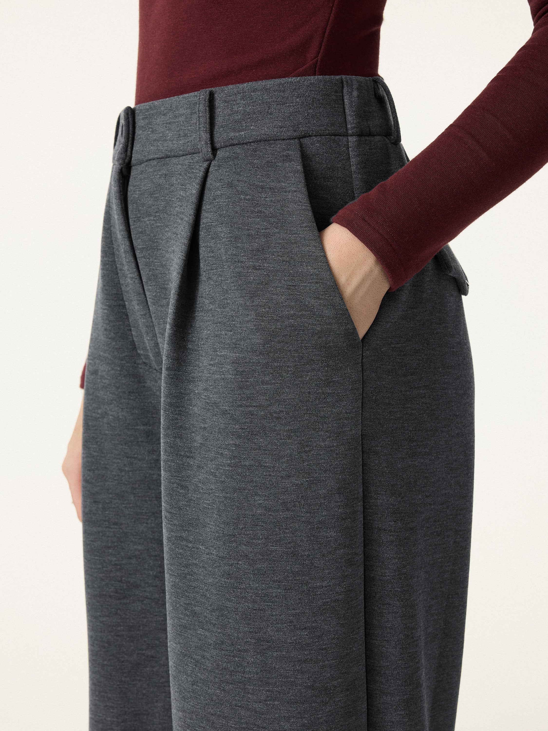 Jero™ | Cozy Warm High Rise Tapered Utility Pants with Pockets