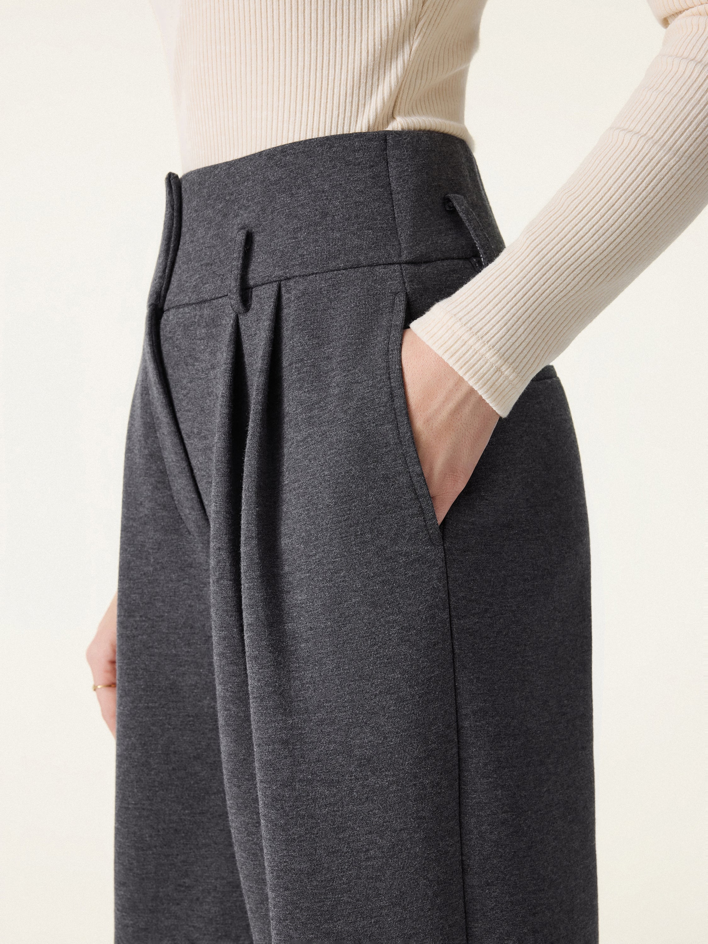 Jero™ | Cozy Warm High Rise Wide Leg Trousers with Pockets