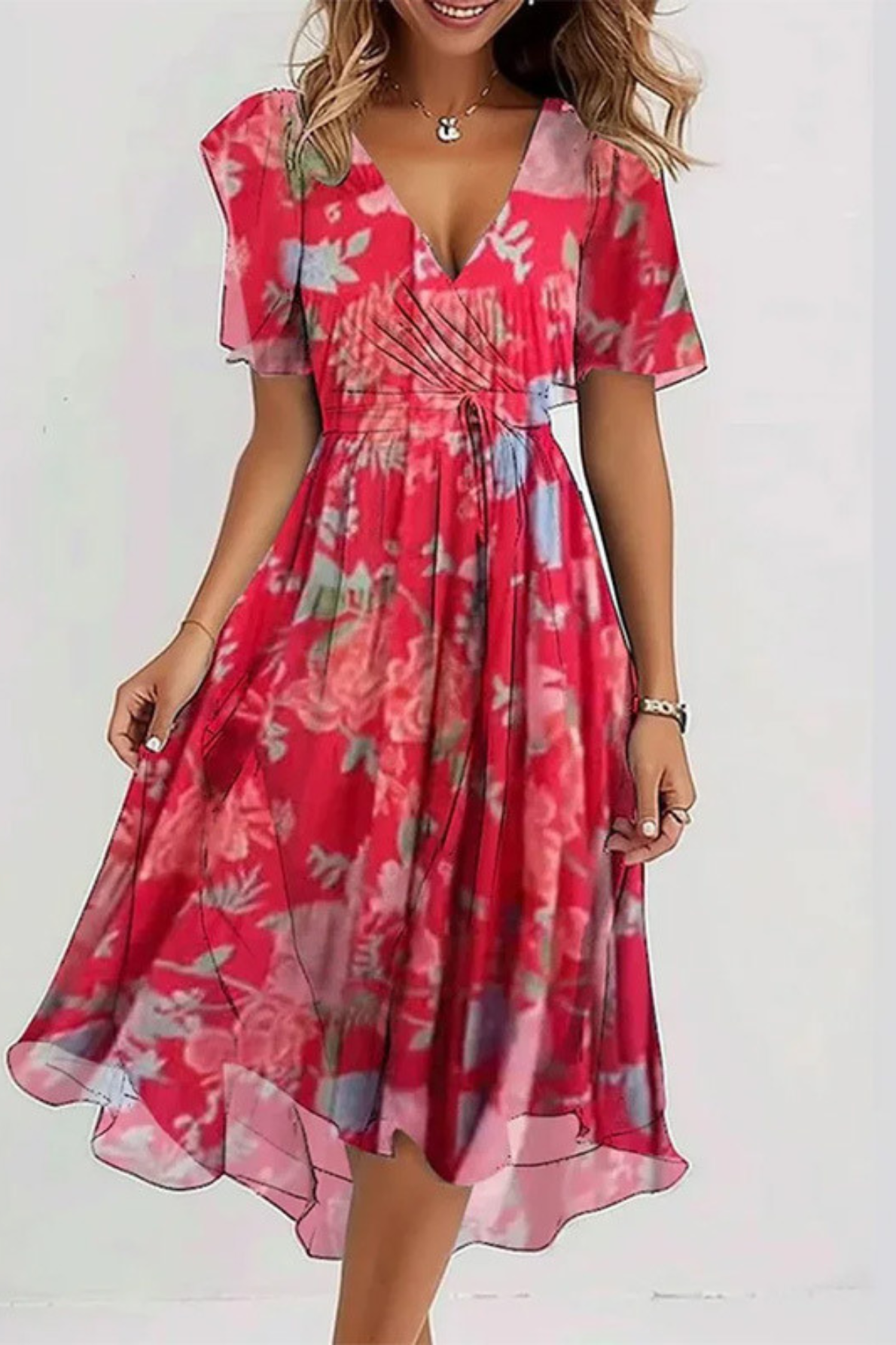 Azure Grace Midi Dress