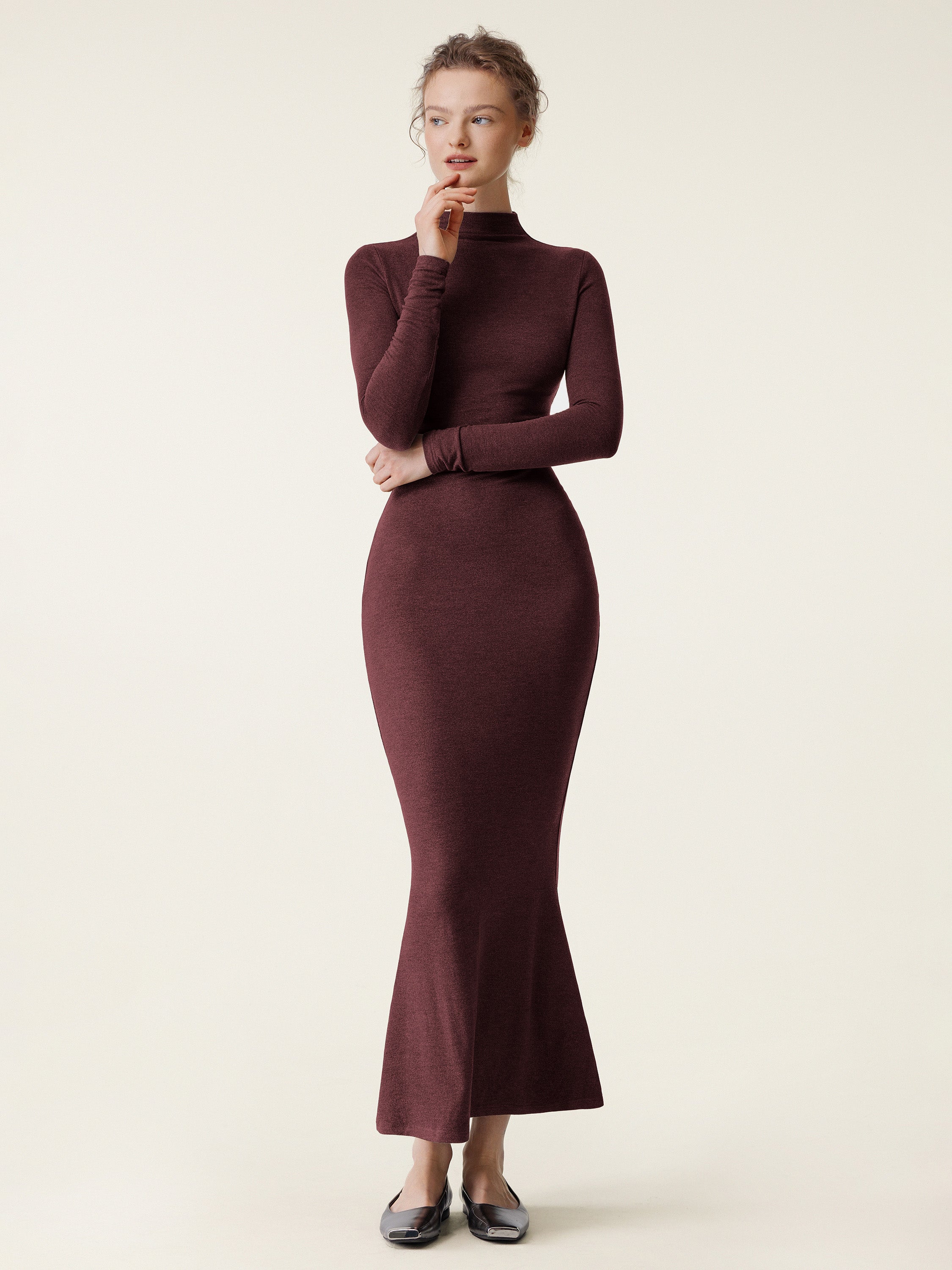 Jero™ | Mock Neck Fishtail Dress