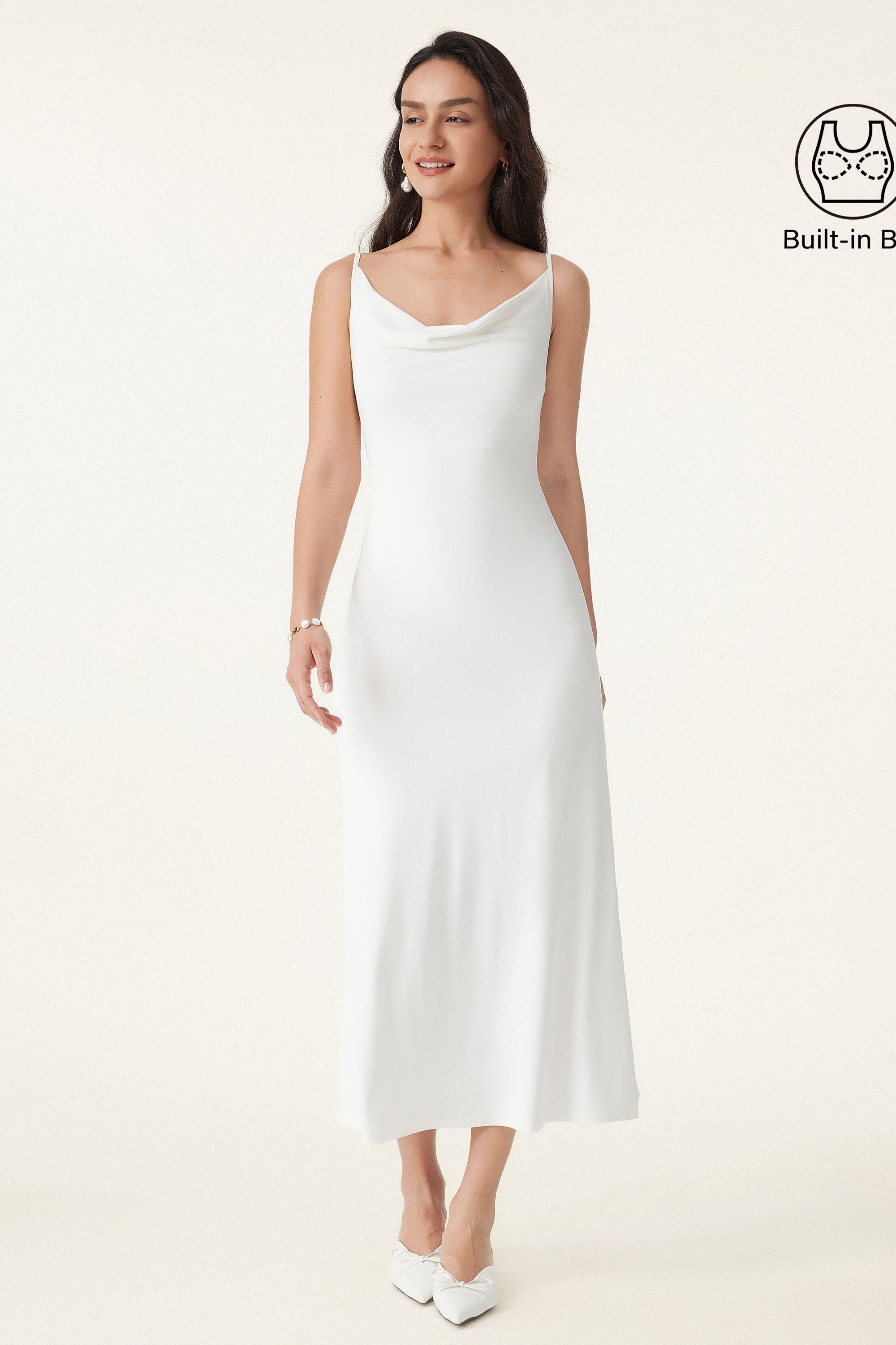 Vacay Cowl Neck Midi Brami Dress
