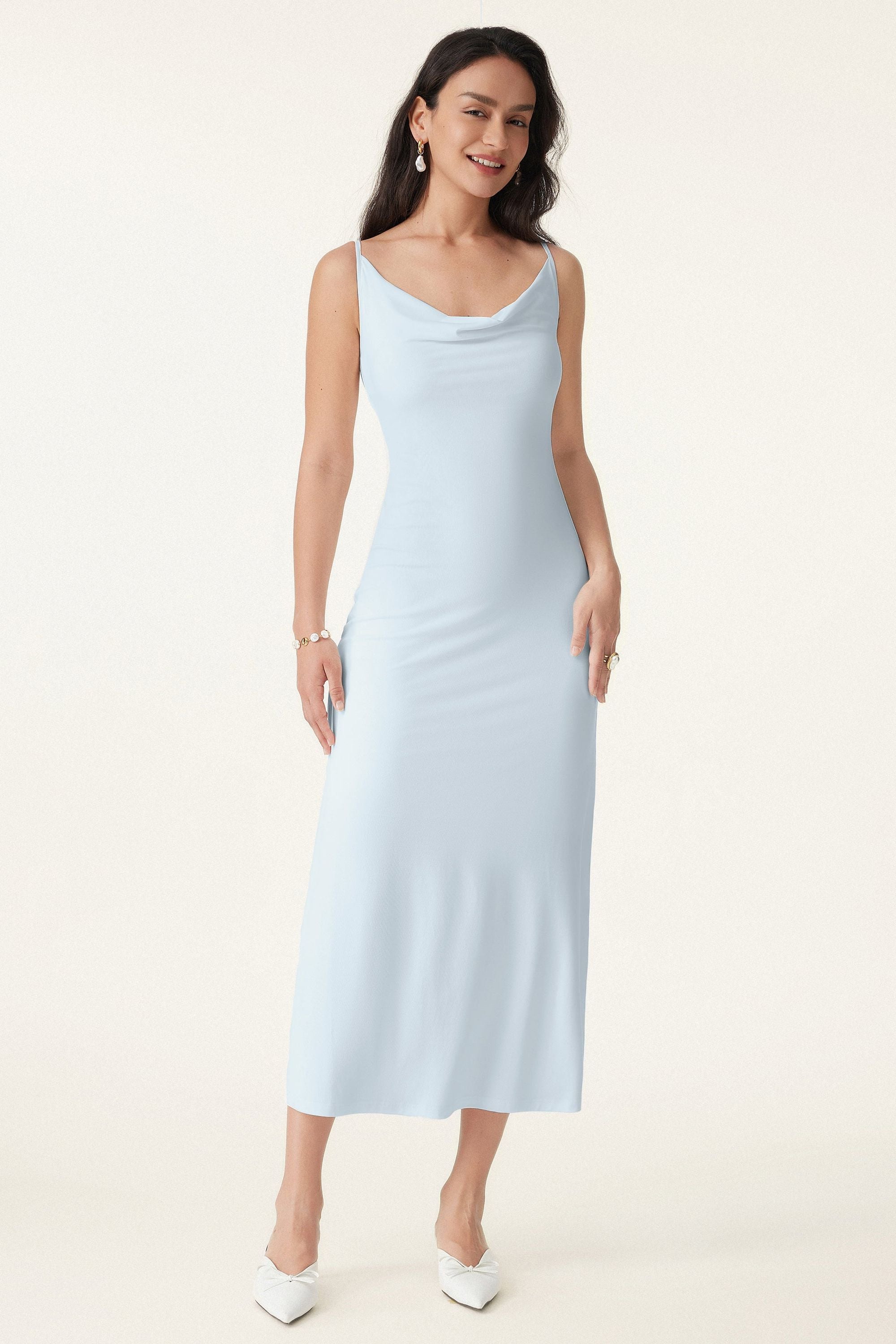 Vacay Cowl Neck Midi Brami Dress