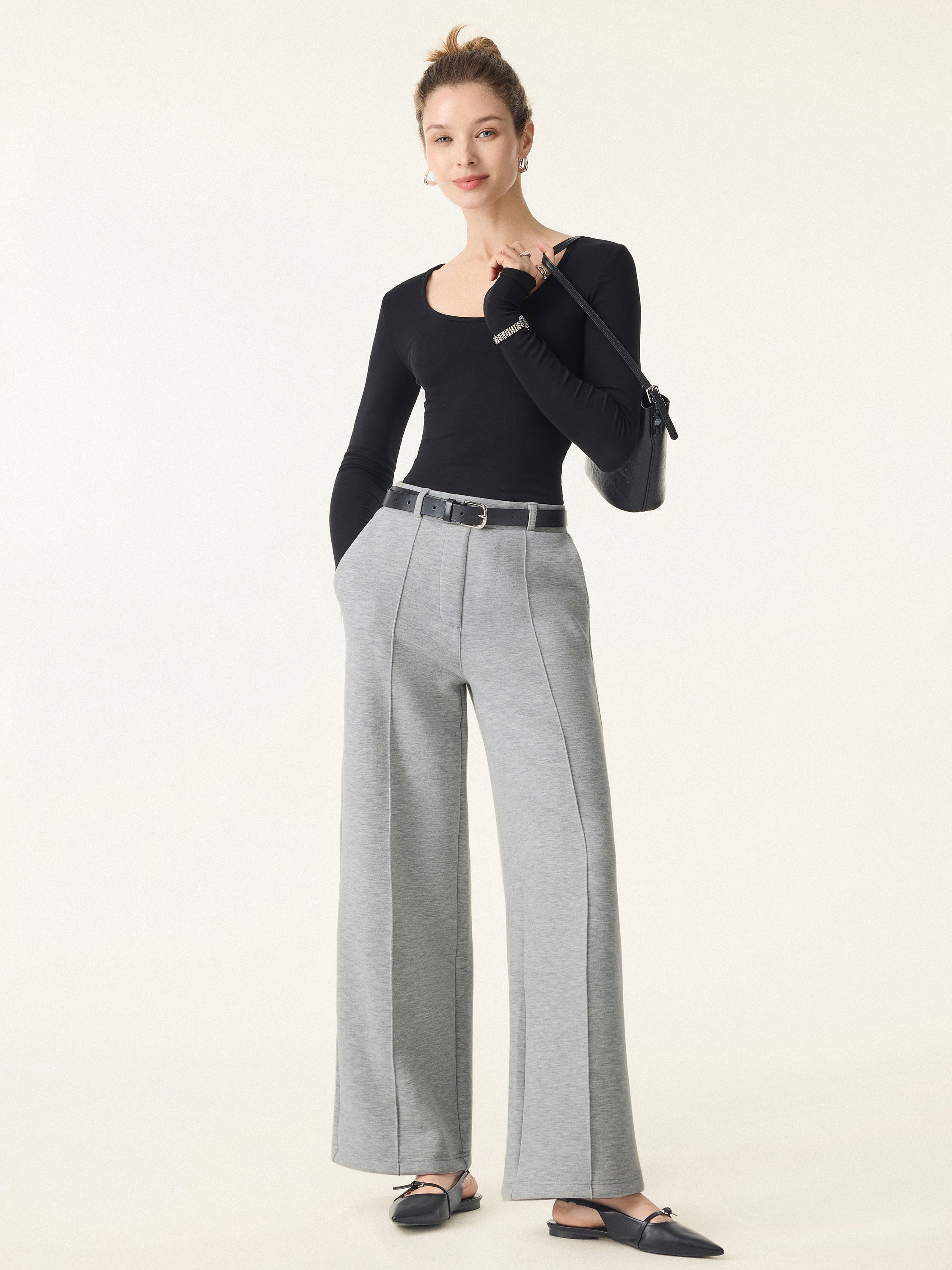 Jero™ | High Waisted Straight Leg Pull On Pant