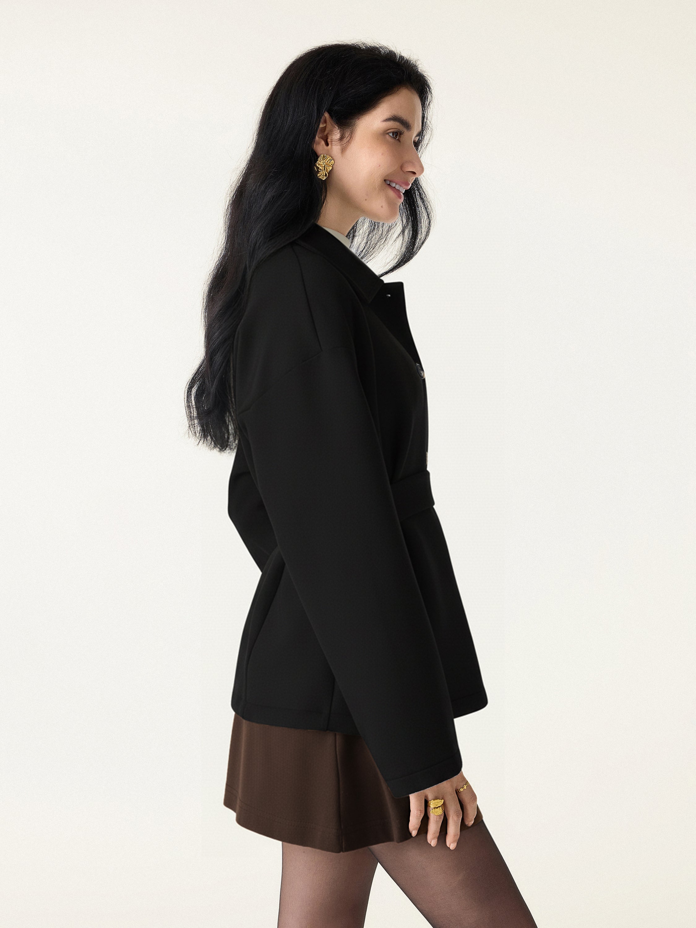 Jero™ |  Belted Button Front Jacket