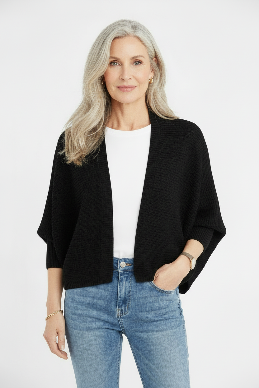 Jero™| Plain Batwing Sleeve Hooded Knit Cardigan