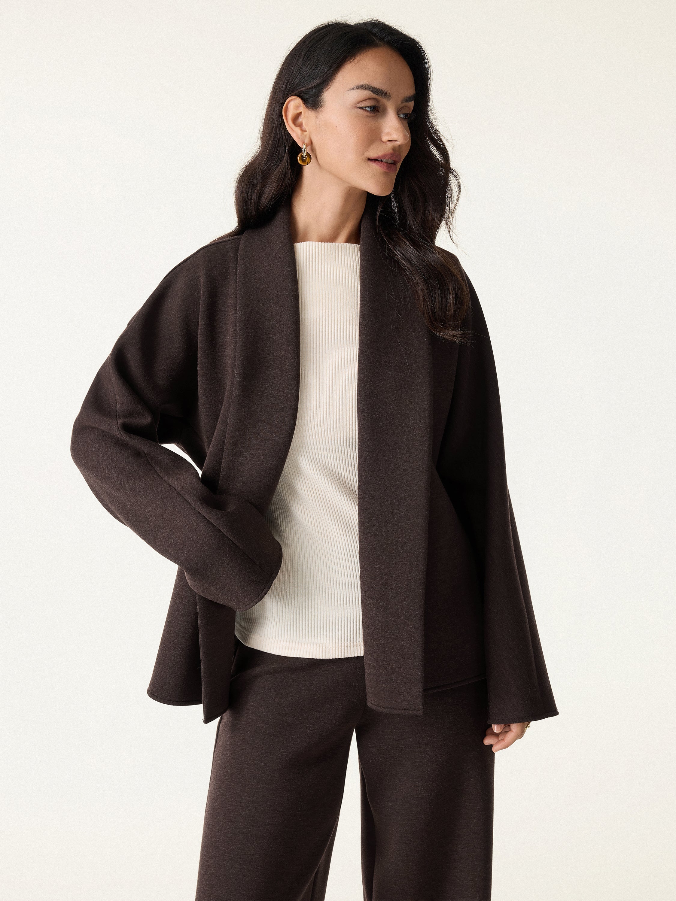 Jero ™ | 2Pcs Set Shawl Belted Outerwear & Pull-on Pants