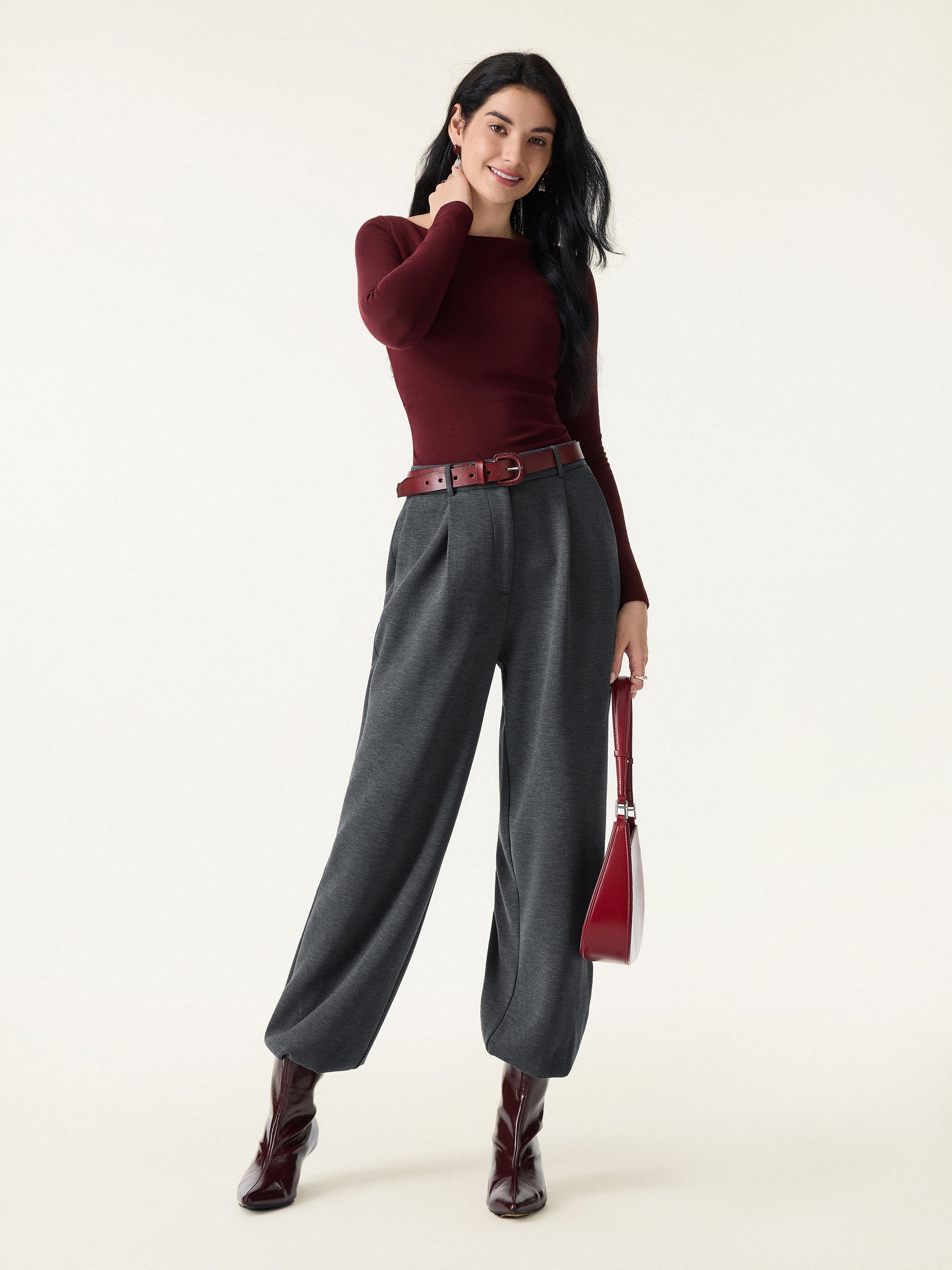 Jero™ | Cozy Warm High Rise Tapered Utility Pants with Pockets