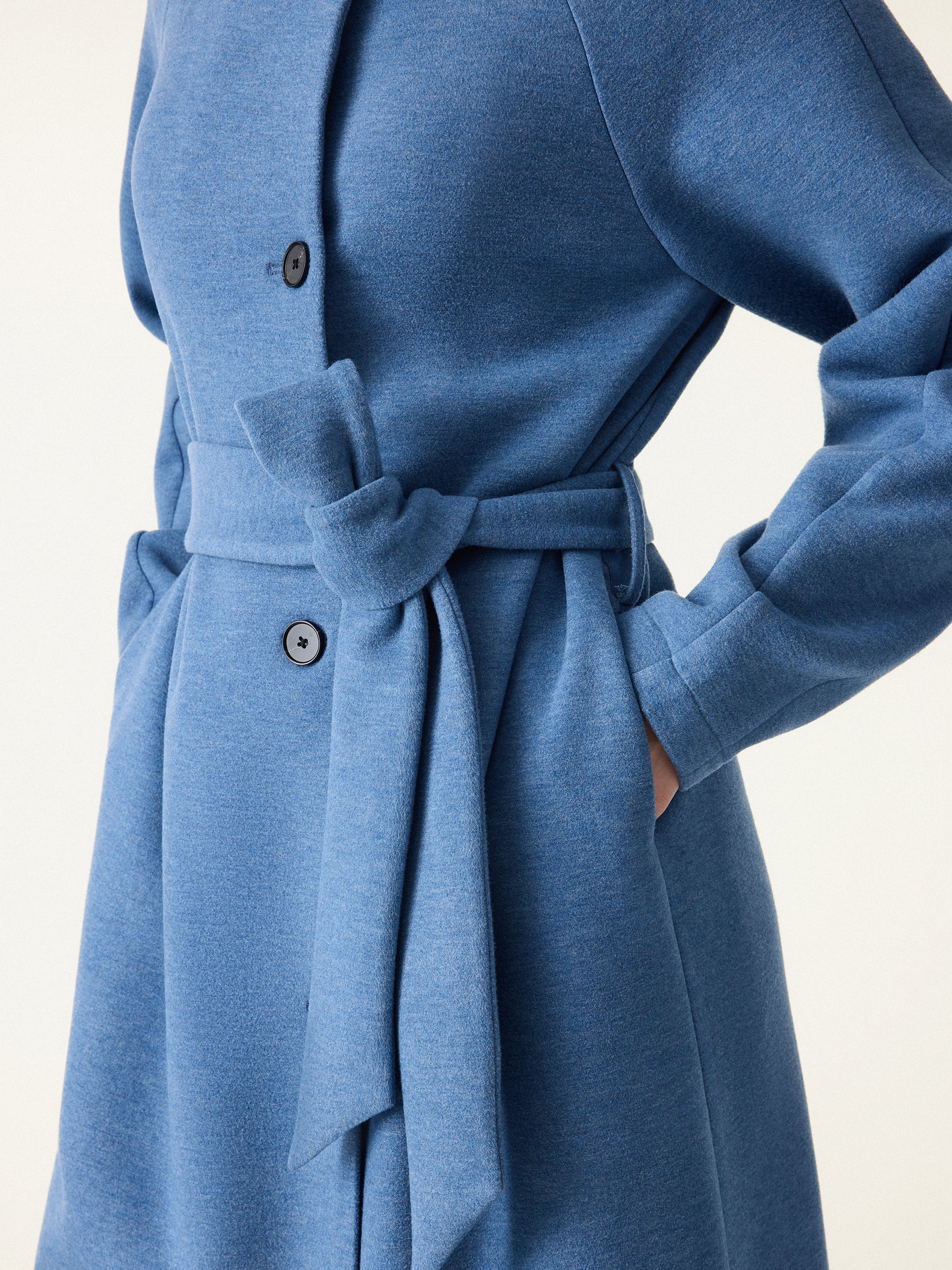 Jero™ |  Belted Tunnel Neck Button Front Coat