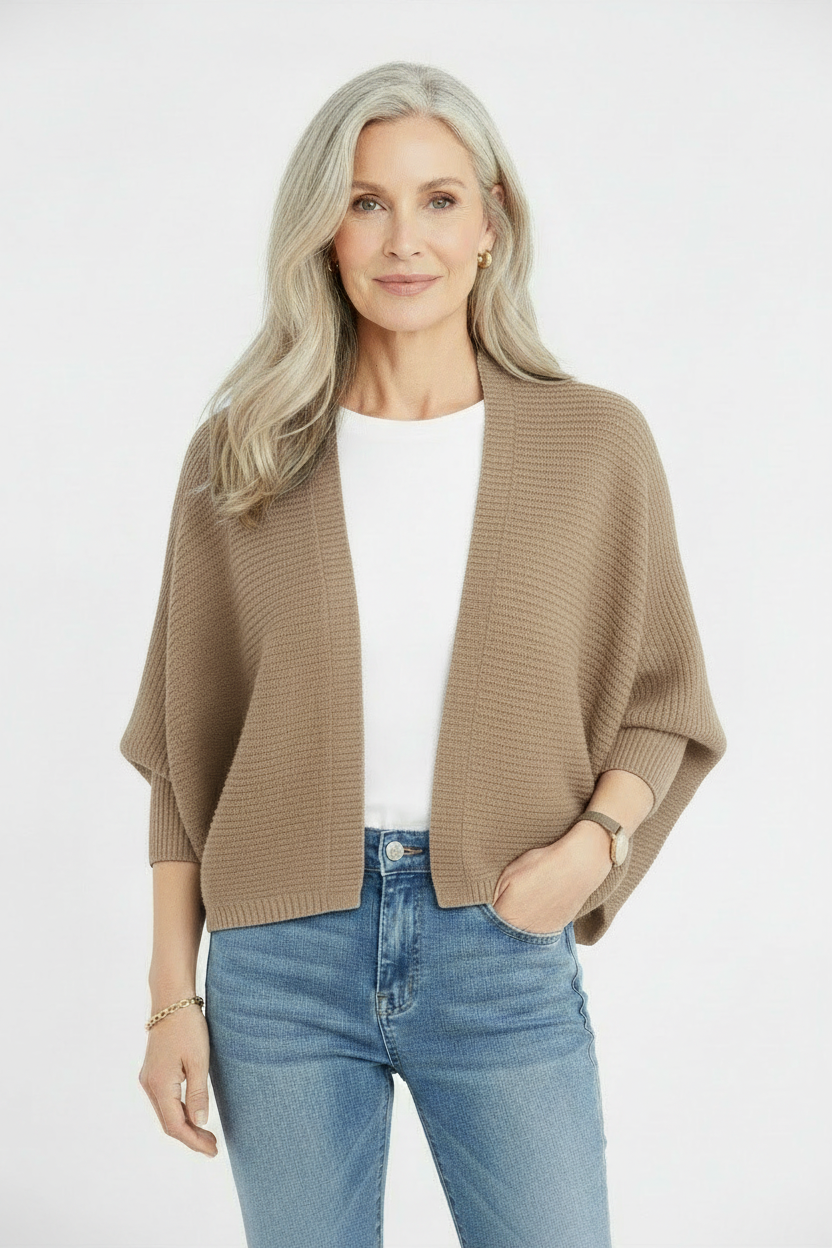 Jero™| Plain Batwing Sleeve Hooded Knit Cardigan