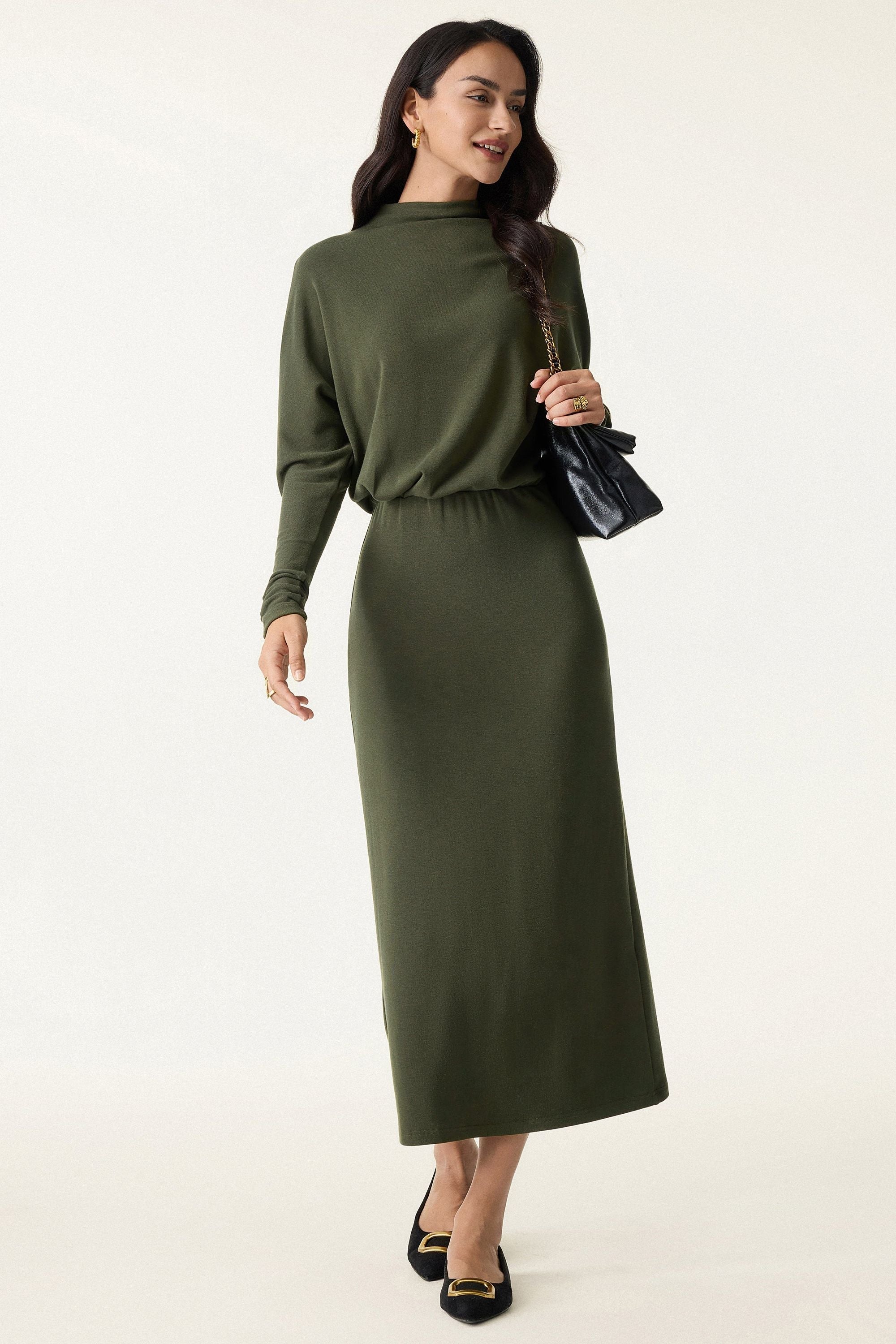 Sleeve Cinched Waist Dress