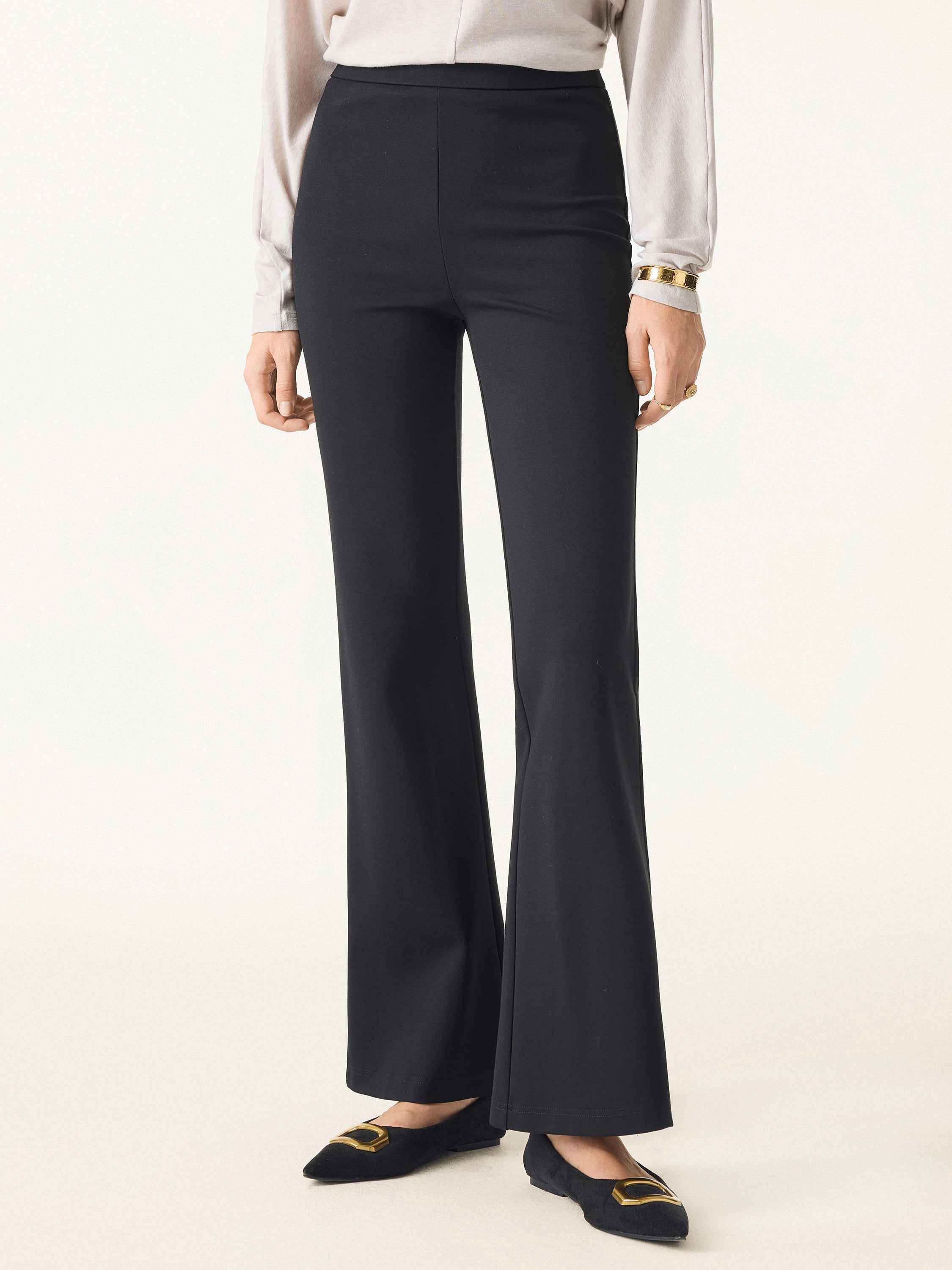 Jero™ | Slimming Ponte High Rise Pull-on Flared Pants