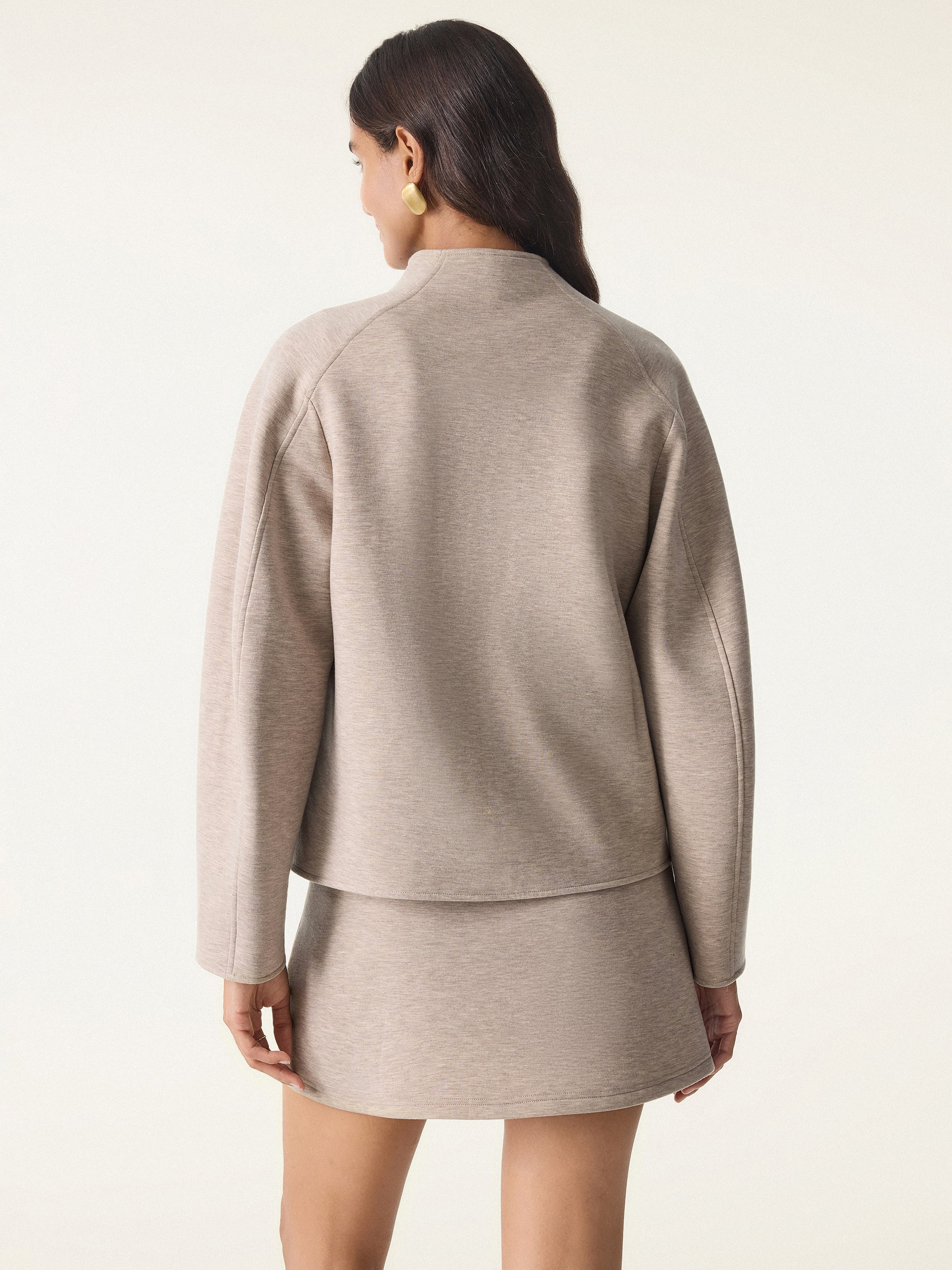 Jero ™ | 2Pcs Set  Cropped Jacket & A-Line Pull on Skorts with Pockets