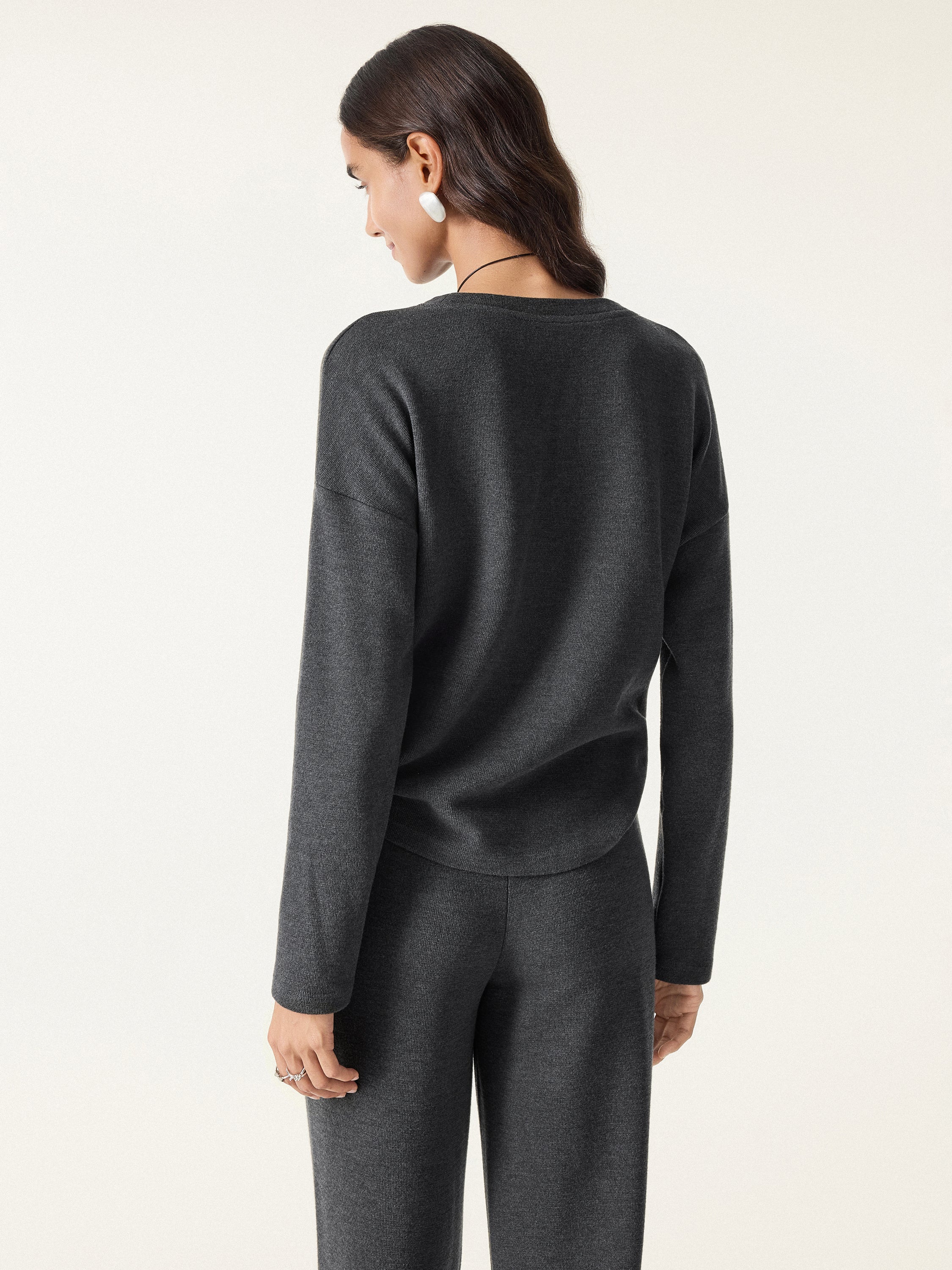 Jero ™ | 2Pcs Set Long Sleeve Top & Mid Rise Straight Leg Pants