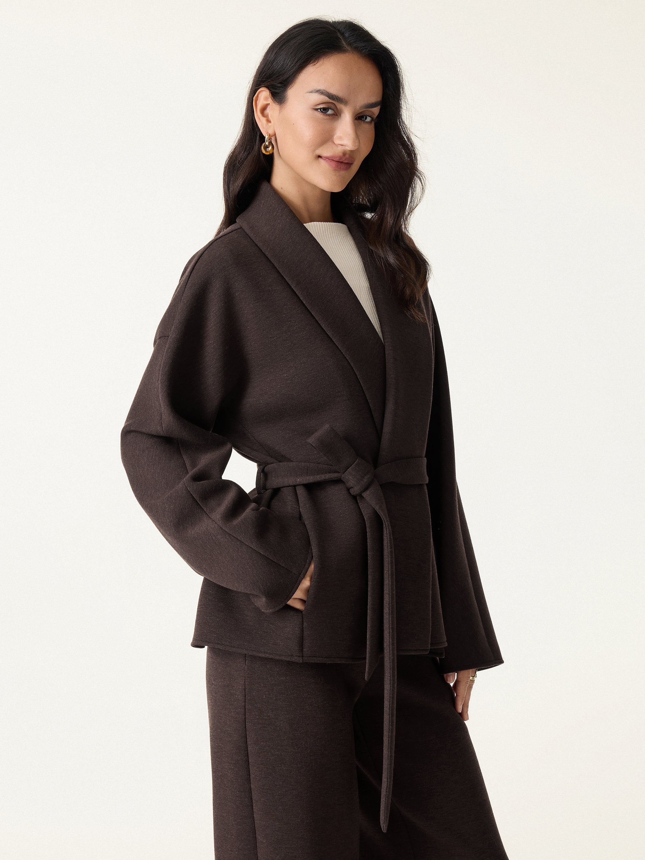 Jero™ | Shawl Neck Belted Jacket