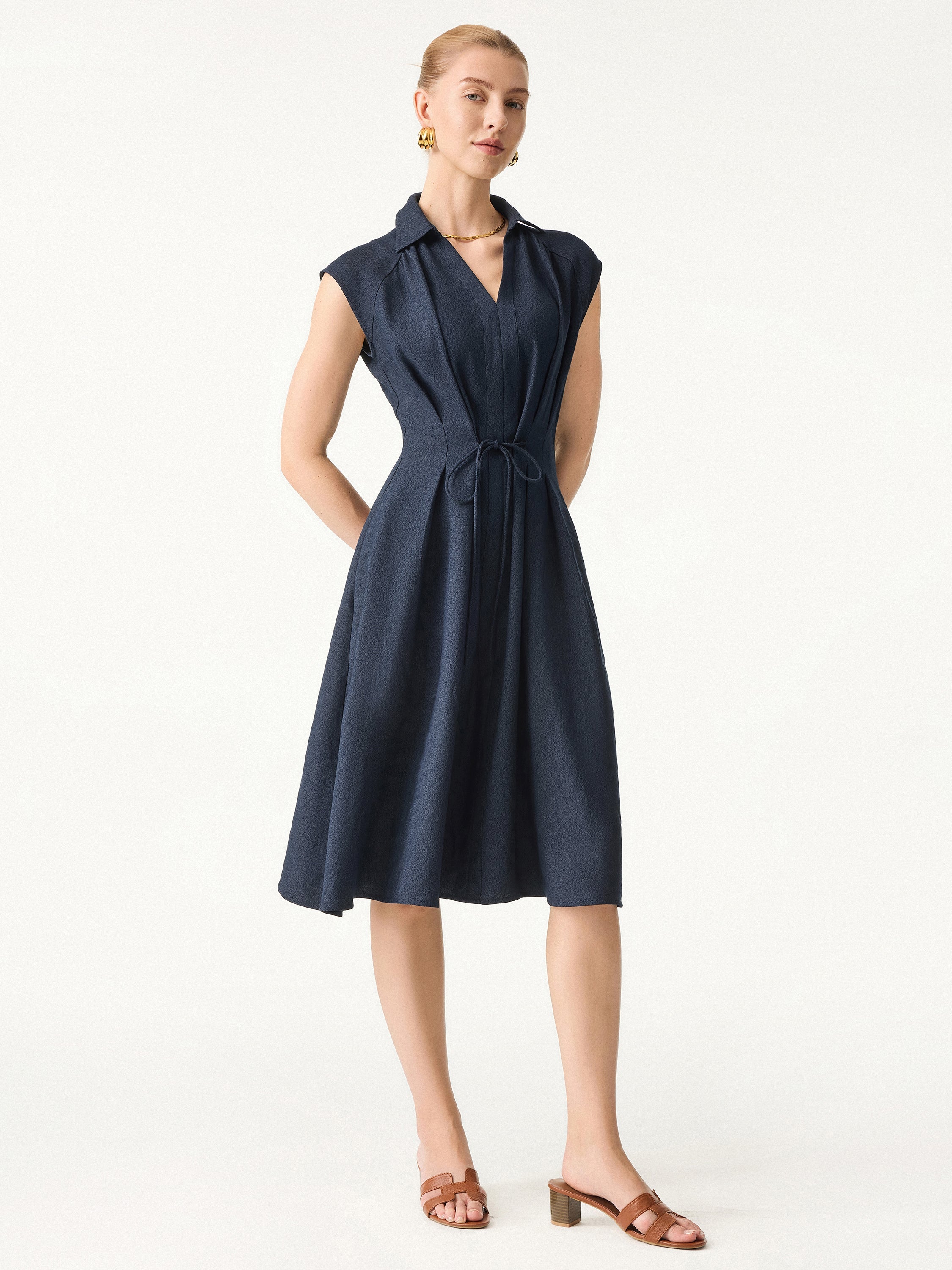 Jero™ | V-neck Dress with Drawstring